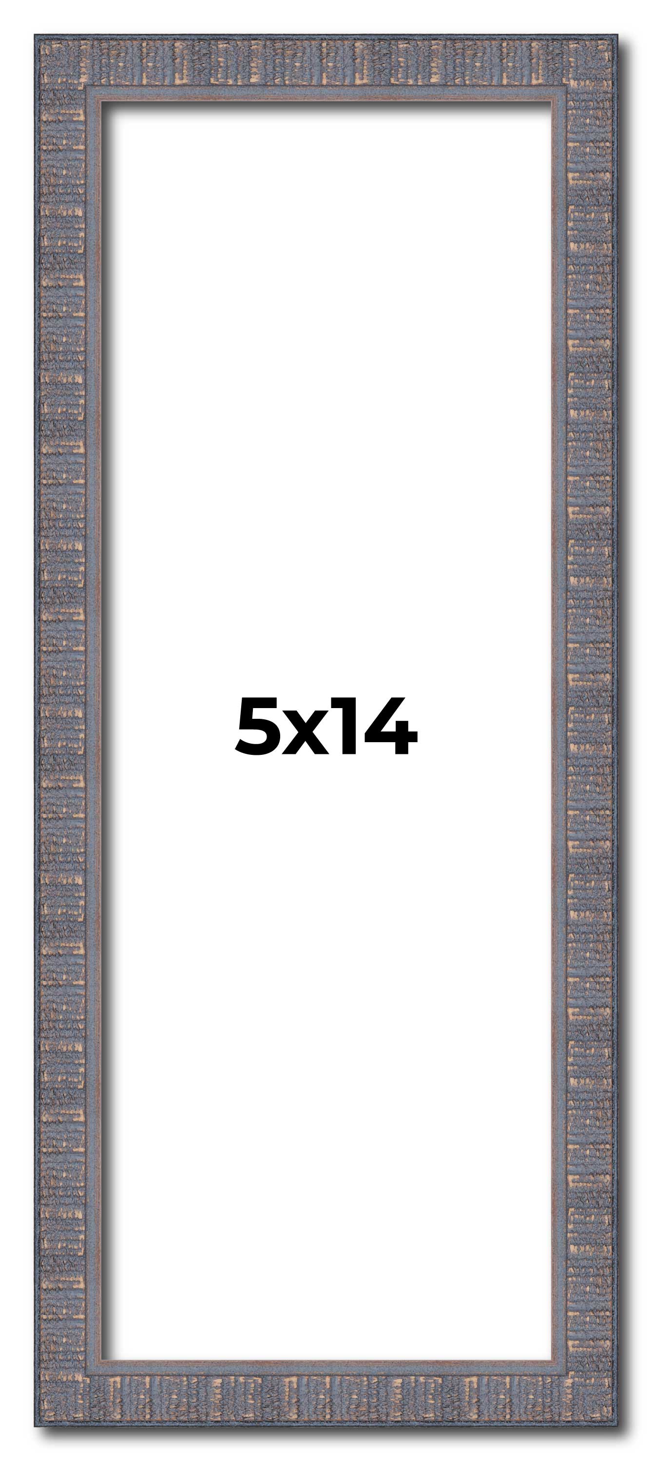 5×14 Frame Pewter Picture Frame Modern Photo Frame UV Acrylic, Acid Free Backer