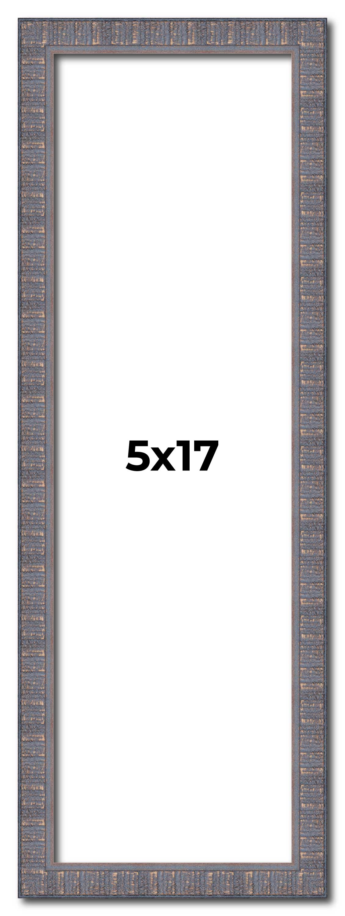 5×17 IN Frame Blue Kingsley Pewter Solid Wood Picture Frame Width 0.75 Inches |I