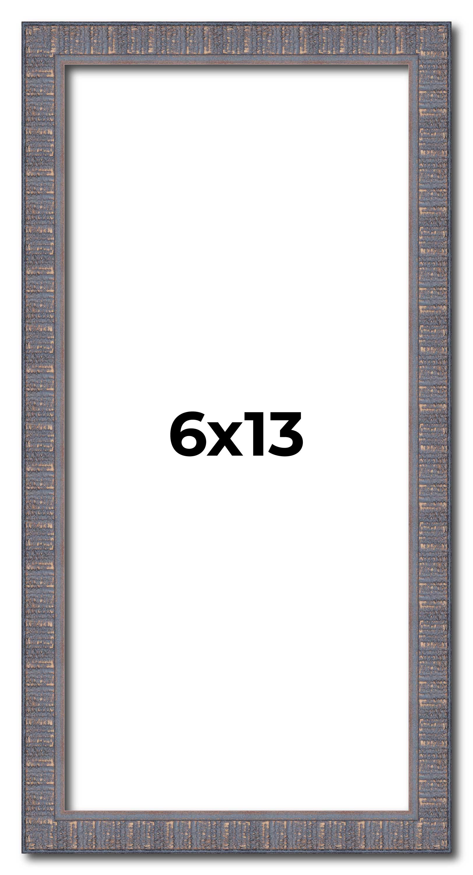 6x13 Frame Blue Kingsley Pewter Solid Wood Picture Frame Width 0.75 Inches |Inte main product image