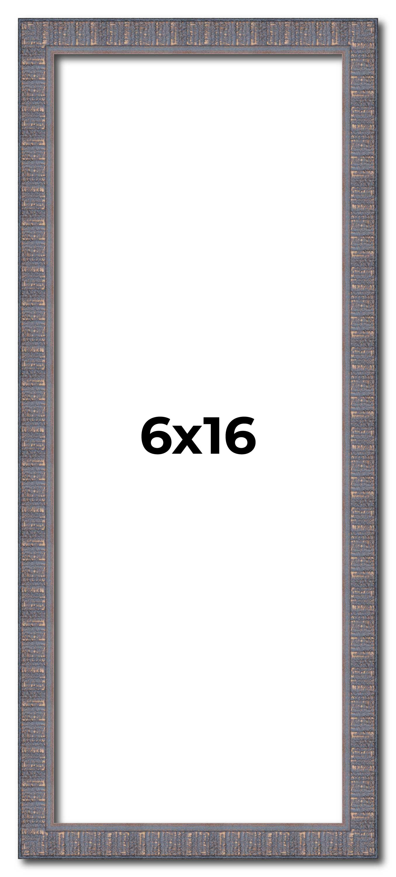 6×16 Frame Blue Kingsley Pewter Solid Wood Picture Frame Width 0.75 Inches |Inte