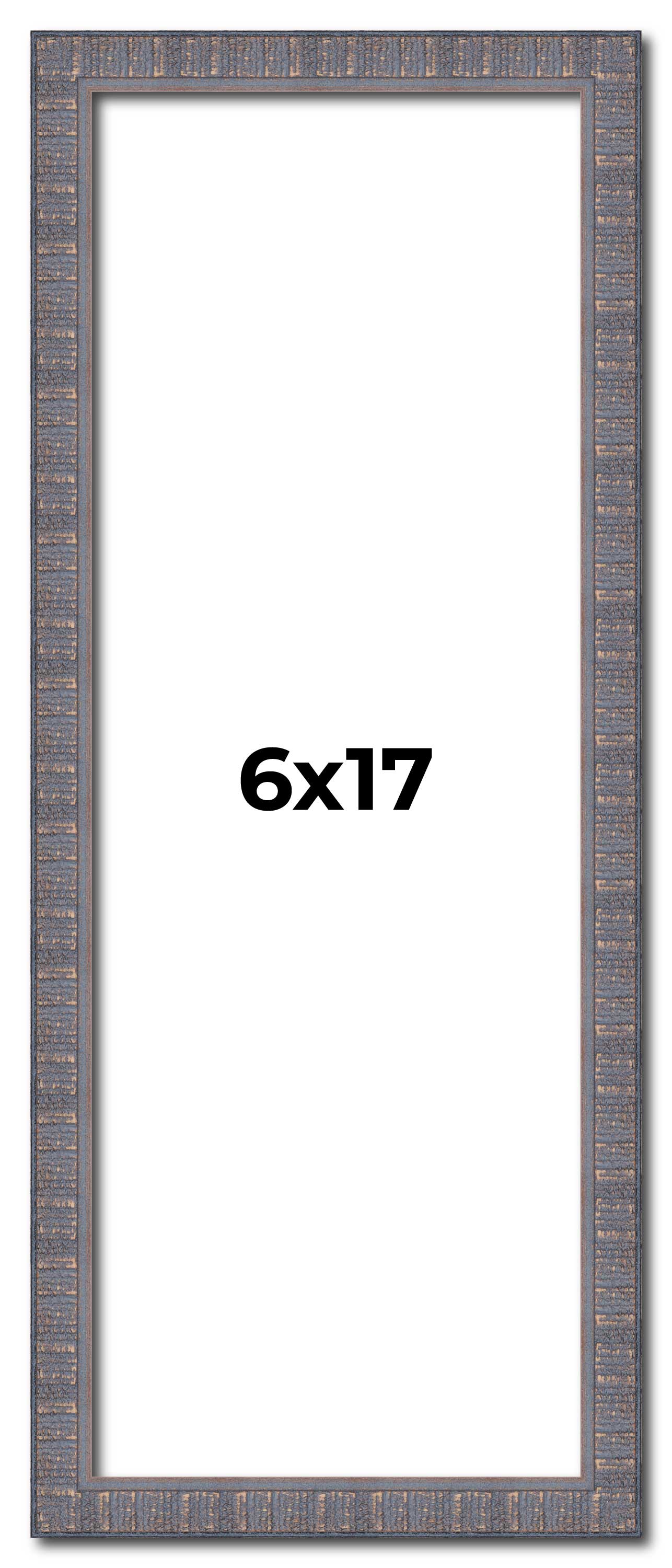 6×17 Frame Blue Kingsley Pewter Solid Wood Picture Frame Width 0.75 Inches |Inte