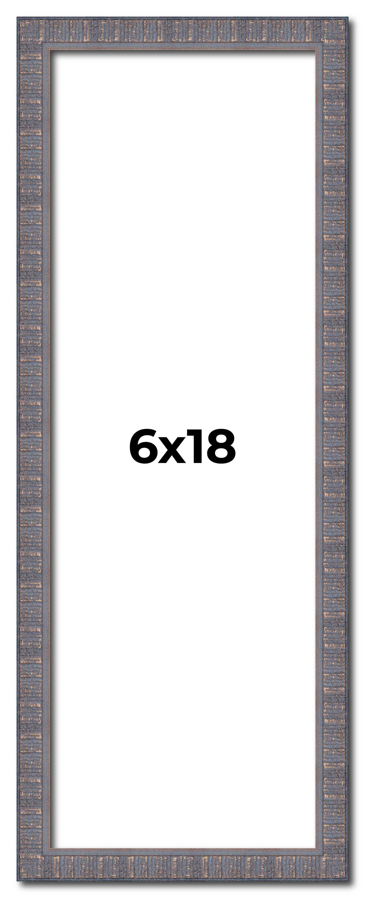 6×18 Frame Blue Kingsley Pewter Solid Wood Picture Frame Width 0.75 Inches |Inte