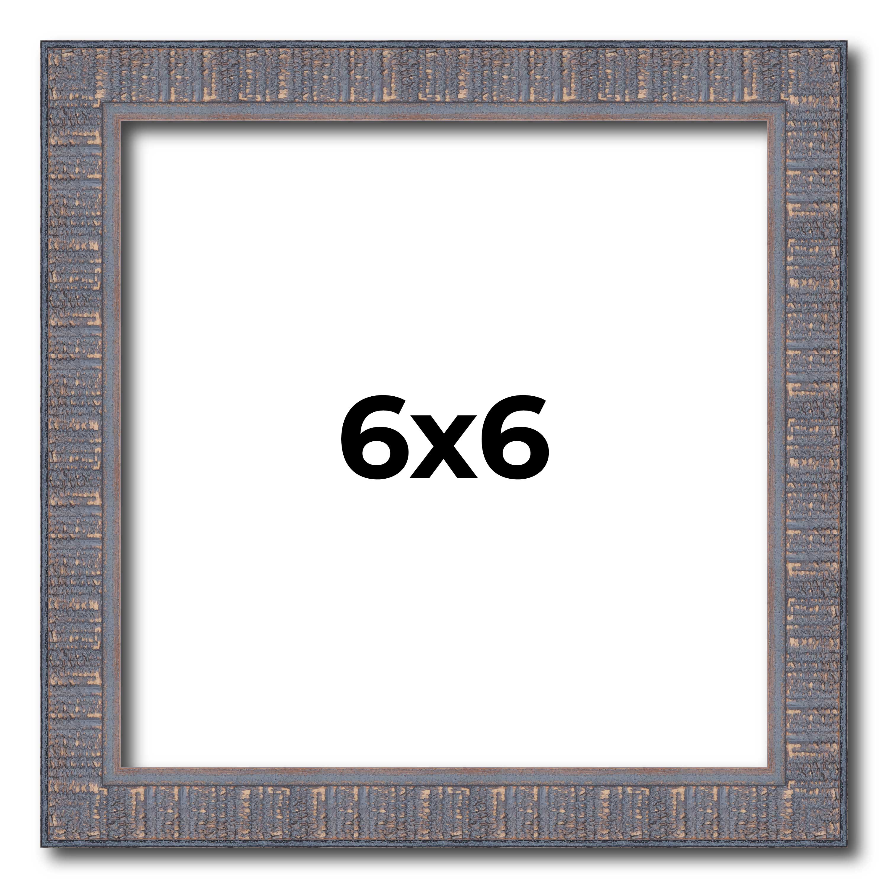 6×6 Frame Blue Kingsley Pewter Solid Wood Picture Frame Width 0.75 Inches |Inter