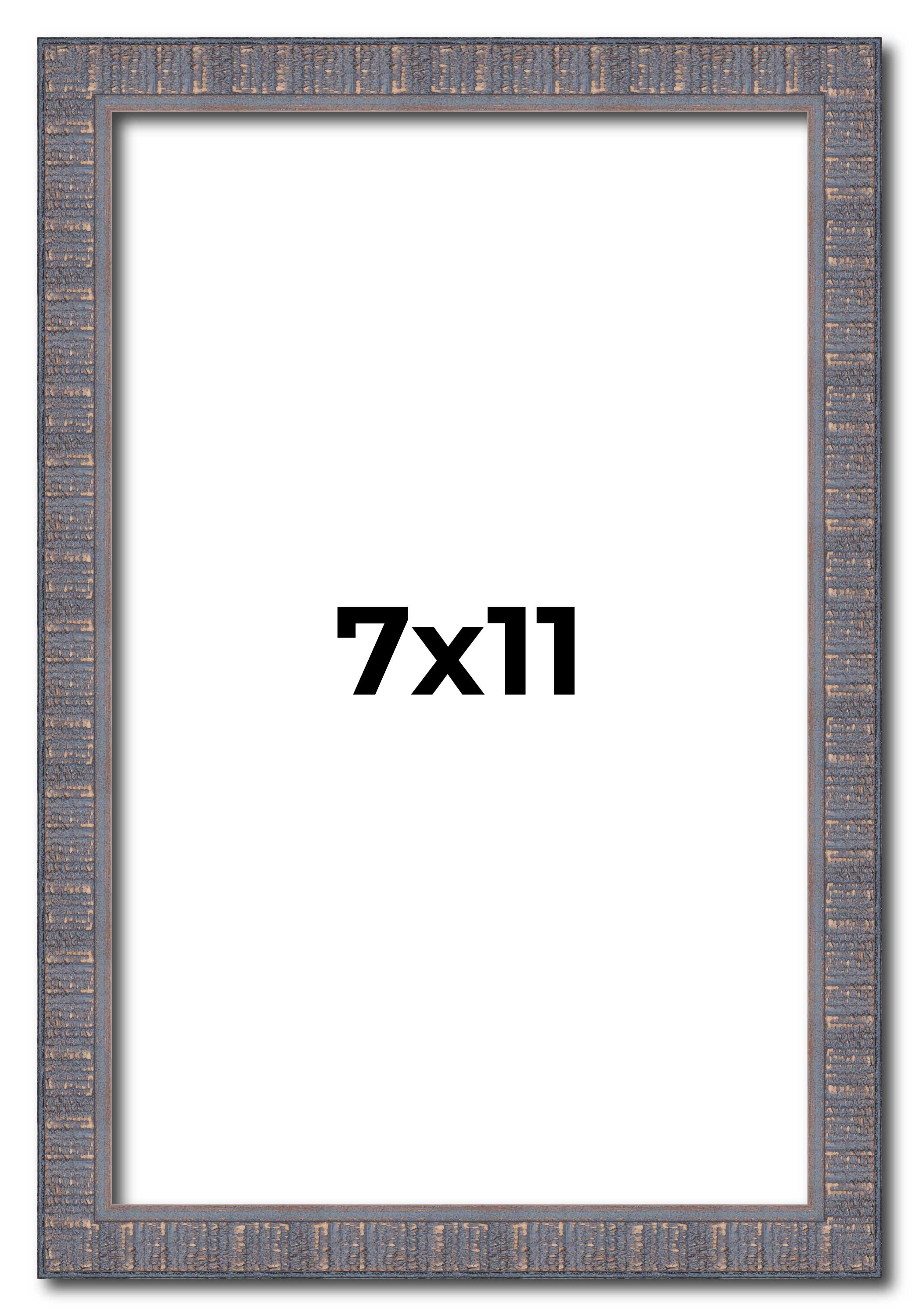 7x11 Frame Blue Kingsley Pewter Solid Wood Picture Frame Width 0.75 Inches |Inte