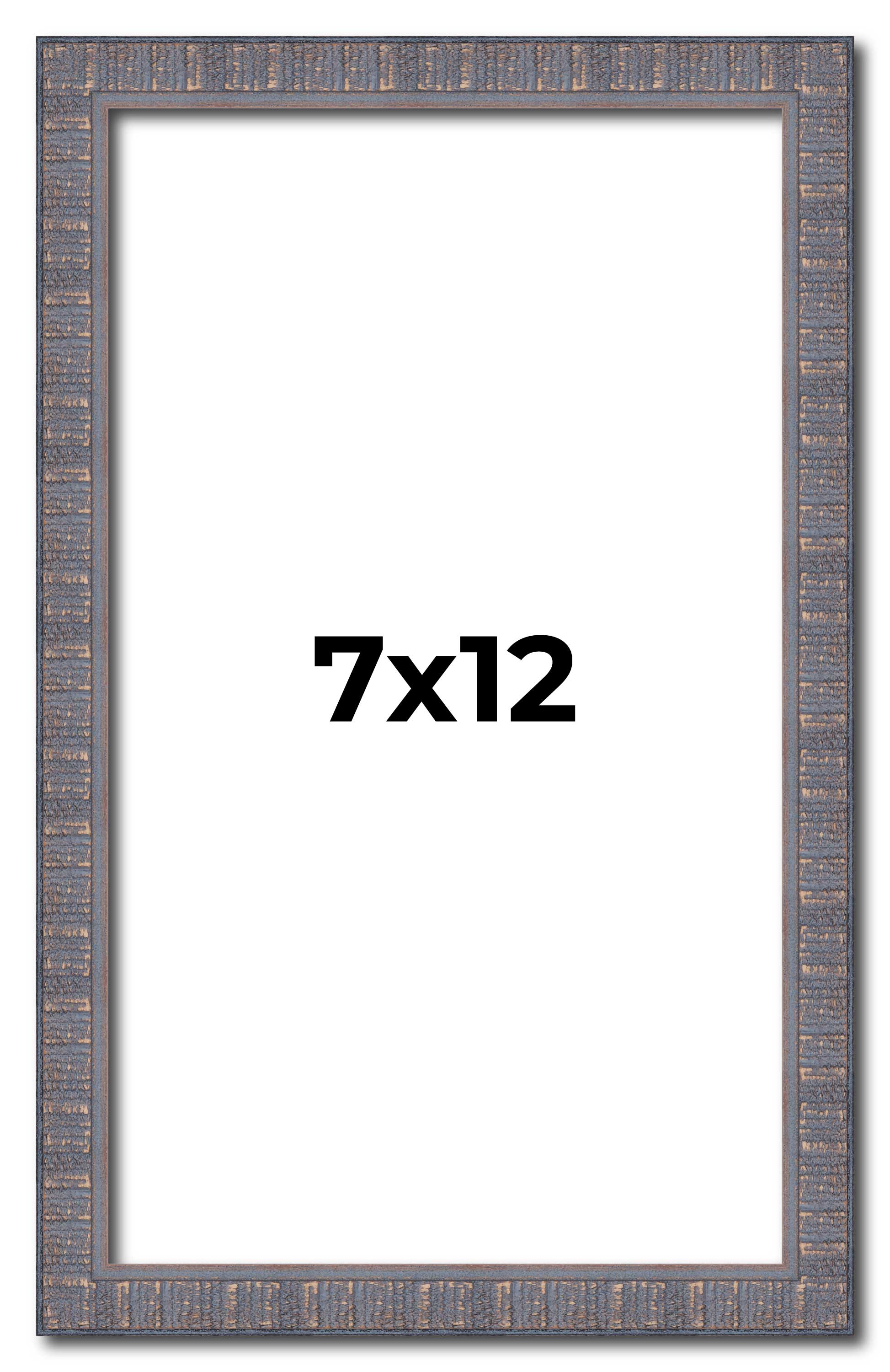 7×12 Frame Blue Kingsley Pewter Solid Wood Picture Frame Width 0.75 Inches |Inte