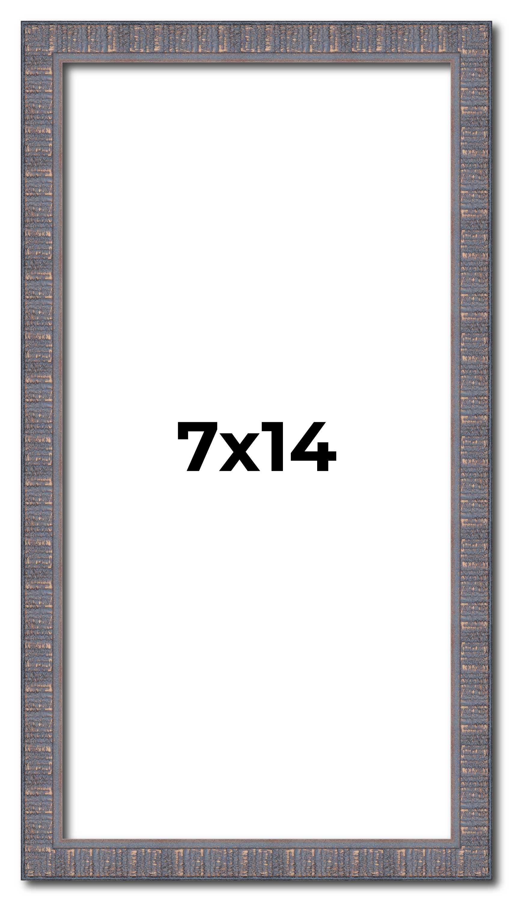 7x14 Frame Blue Kingsley Pewter Solid Wood Picture Frame Width 0.75 Inches |Inte main product image