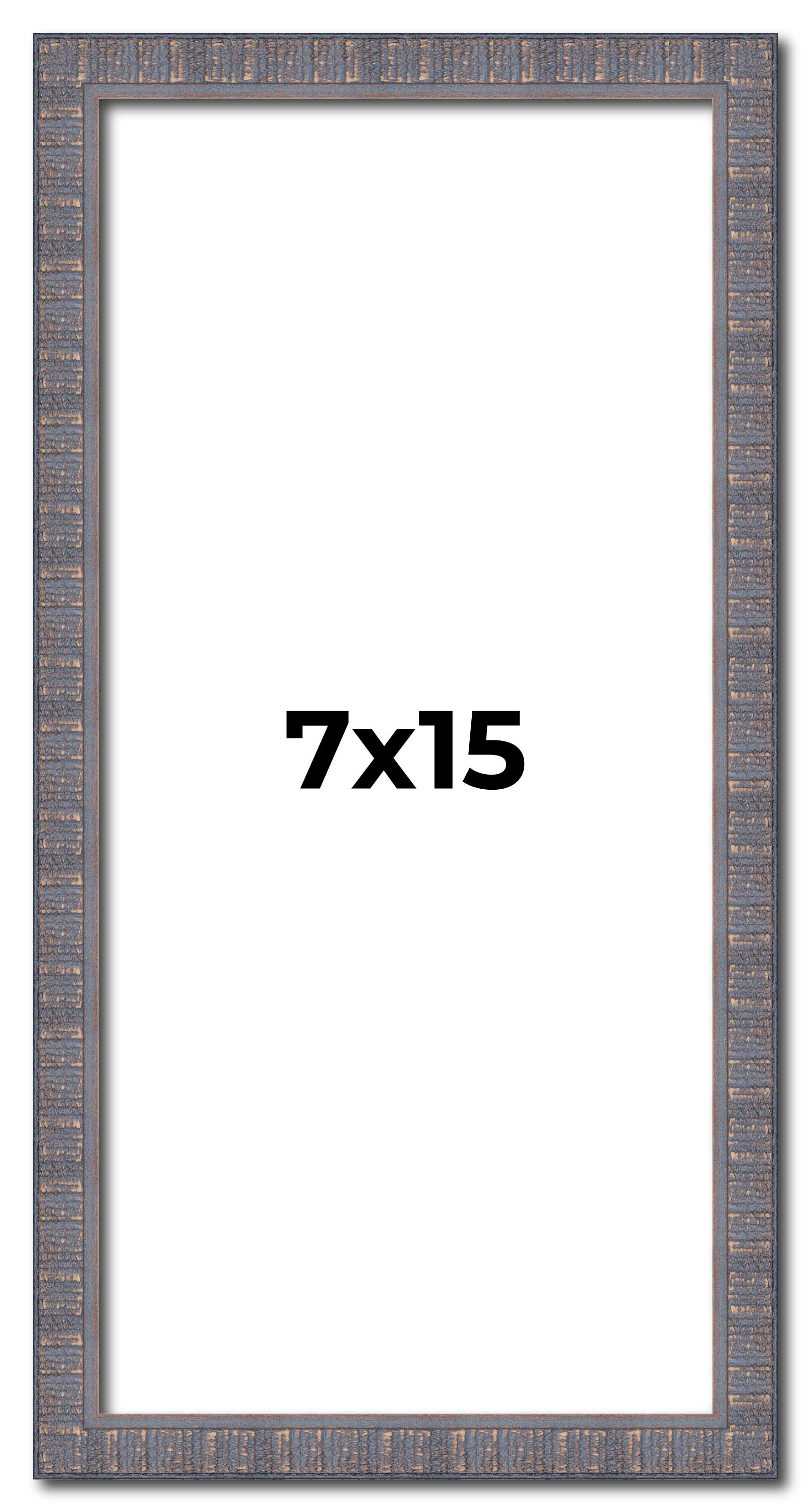 7x15 Frame Blue Kingsley Pewter Solid Wood Picture Frame Width 0.75 Inches |Inte main product image