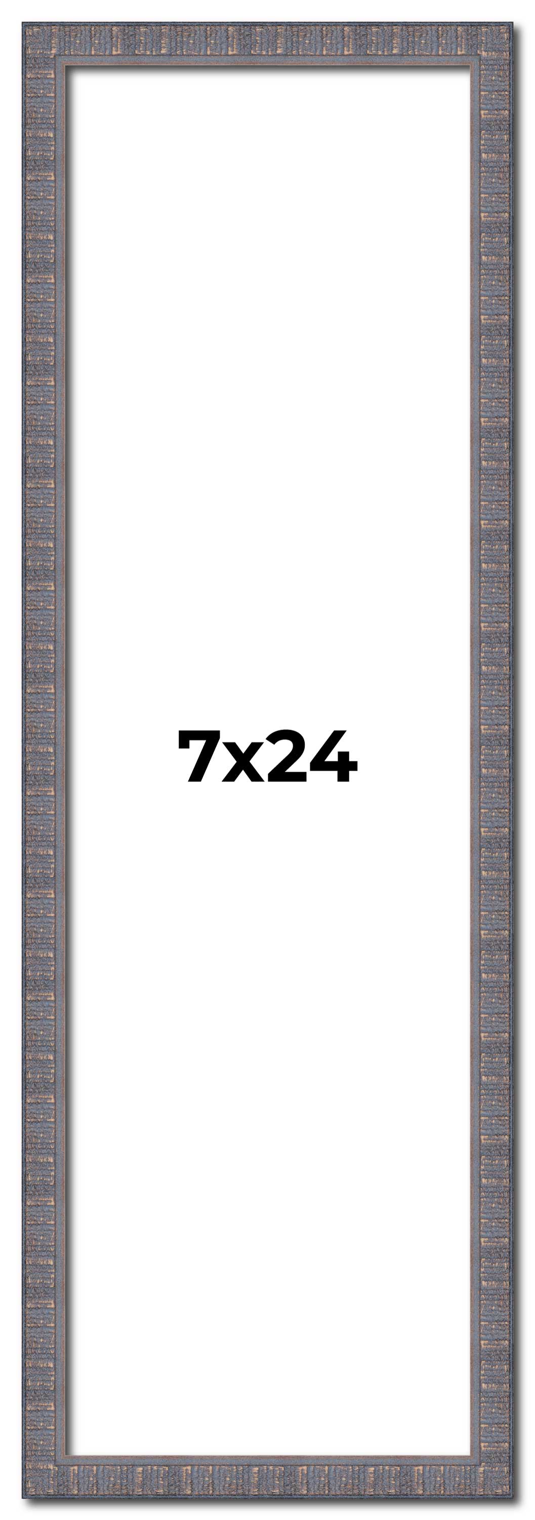 7x24 Frame Blue Kingsley Pewter Solid Wood Picture Frame Width 0.75 Inches |Inte