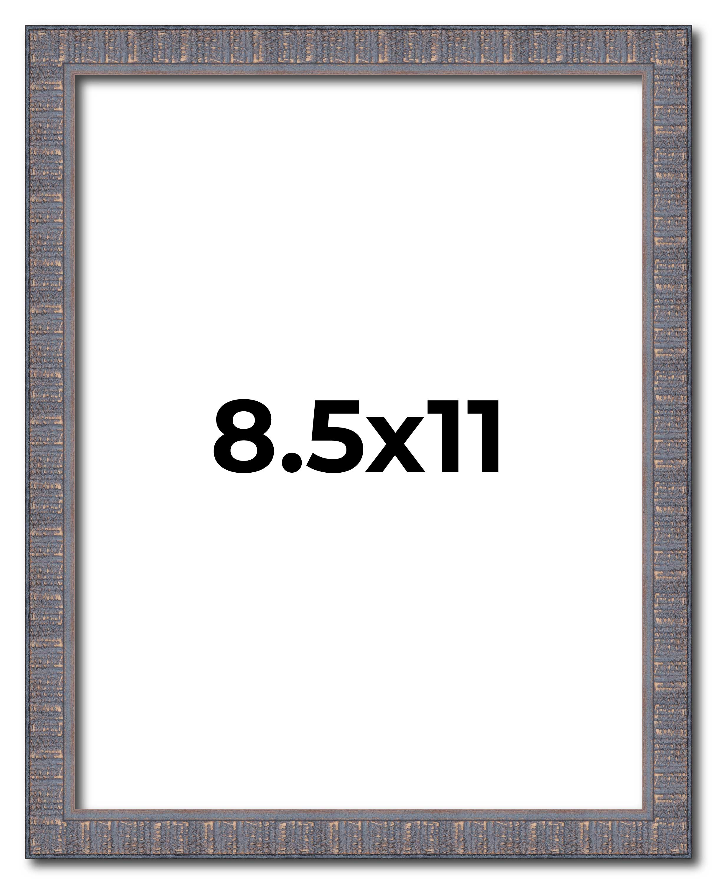 8.5x11 Frame Pewter Picture Frame Photo Frame UV Acrylic Wood Certificate Frame