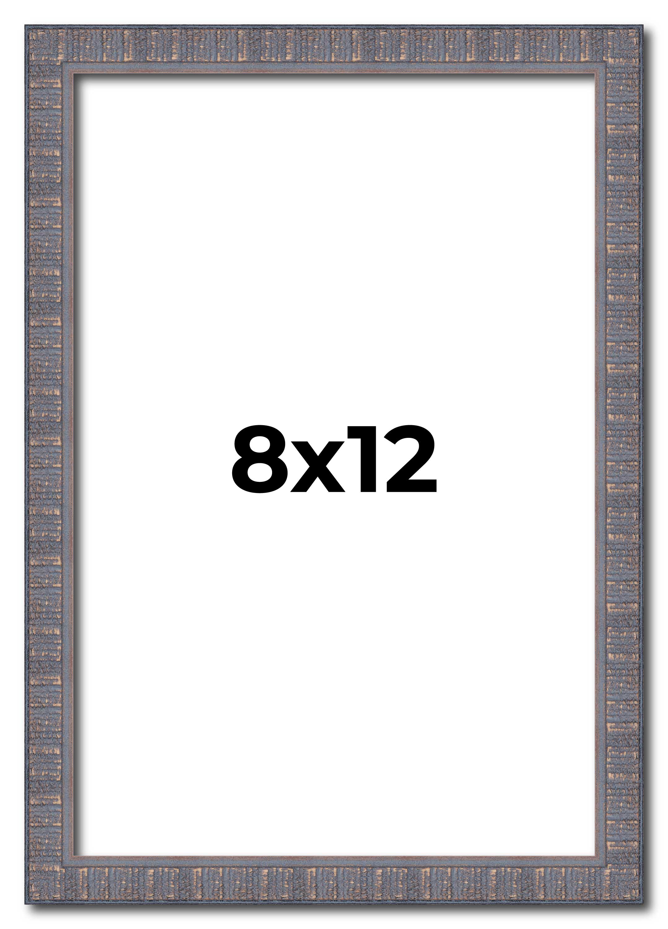 8×12 Frame Blue Kingsley Pewter Solid Wood Picture Frame Width 0.75 Inches |Inte