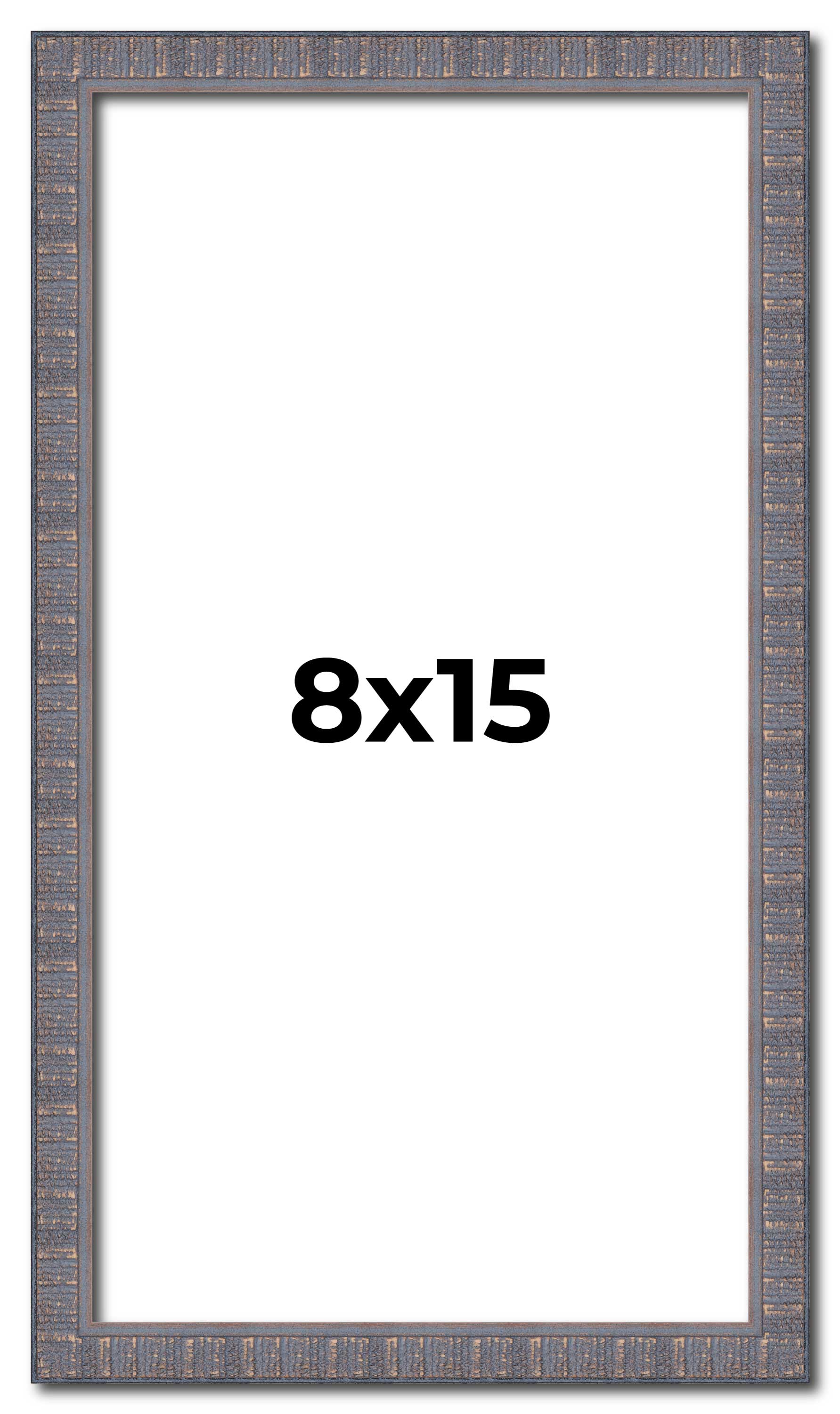 8×15 Frame Pewter Picture Frame Modern Photo Frame UV Acrylic, Acid Free Backer