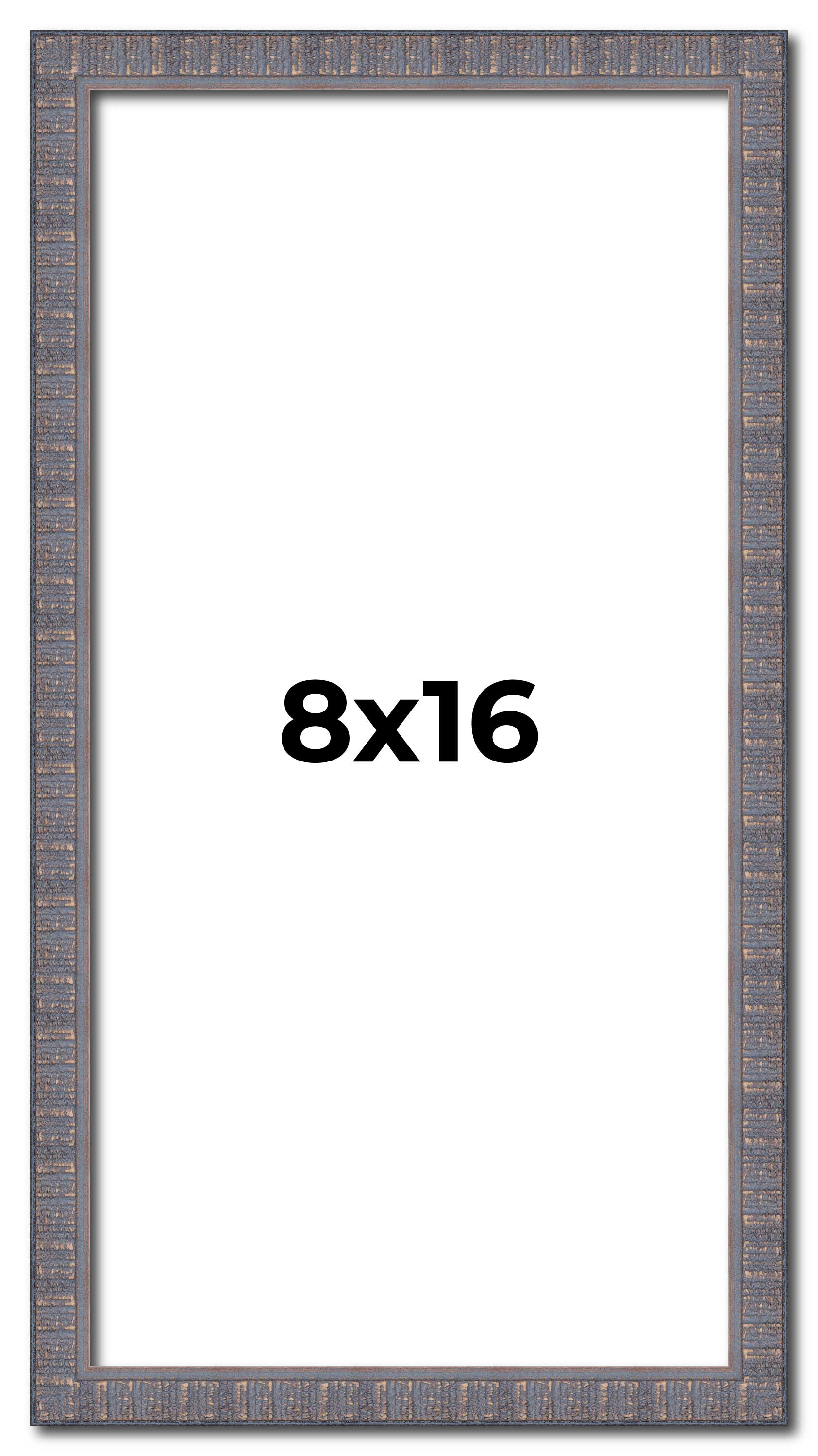 8x16 Frame Blue Kingsley Pewter Solid Wood Picture Frame Width 0.75 Inches |Inte main product image