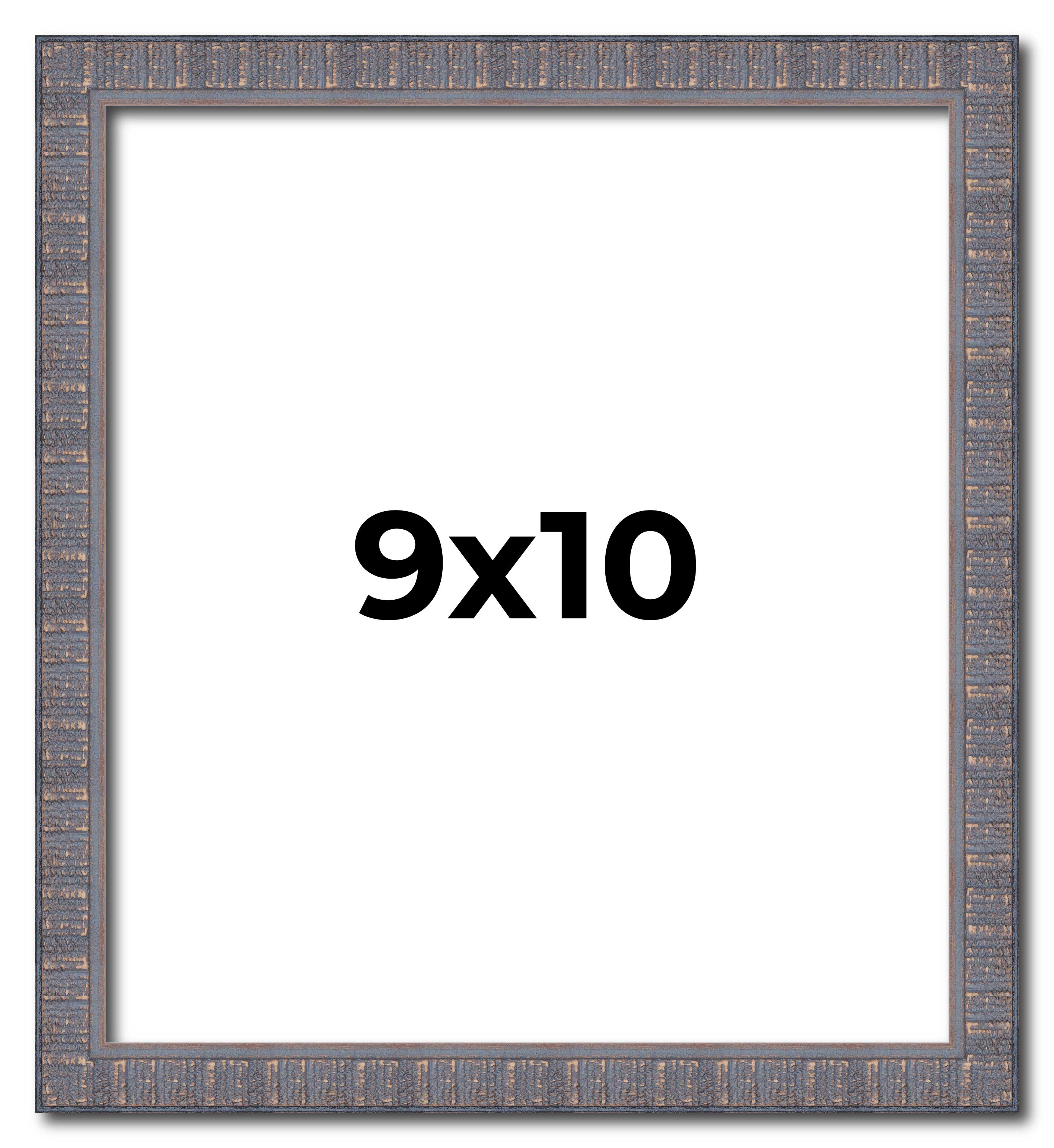 9x10 Frame Blue Kingsley Pewter Solid Wood Picture Frame Width 0.75 Inches |Inte main product image