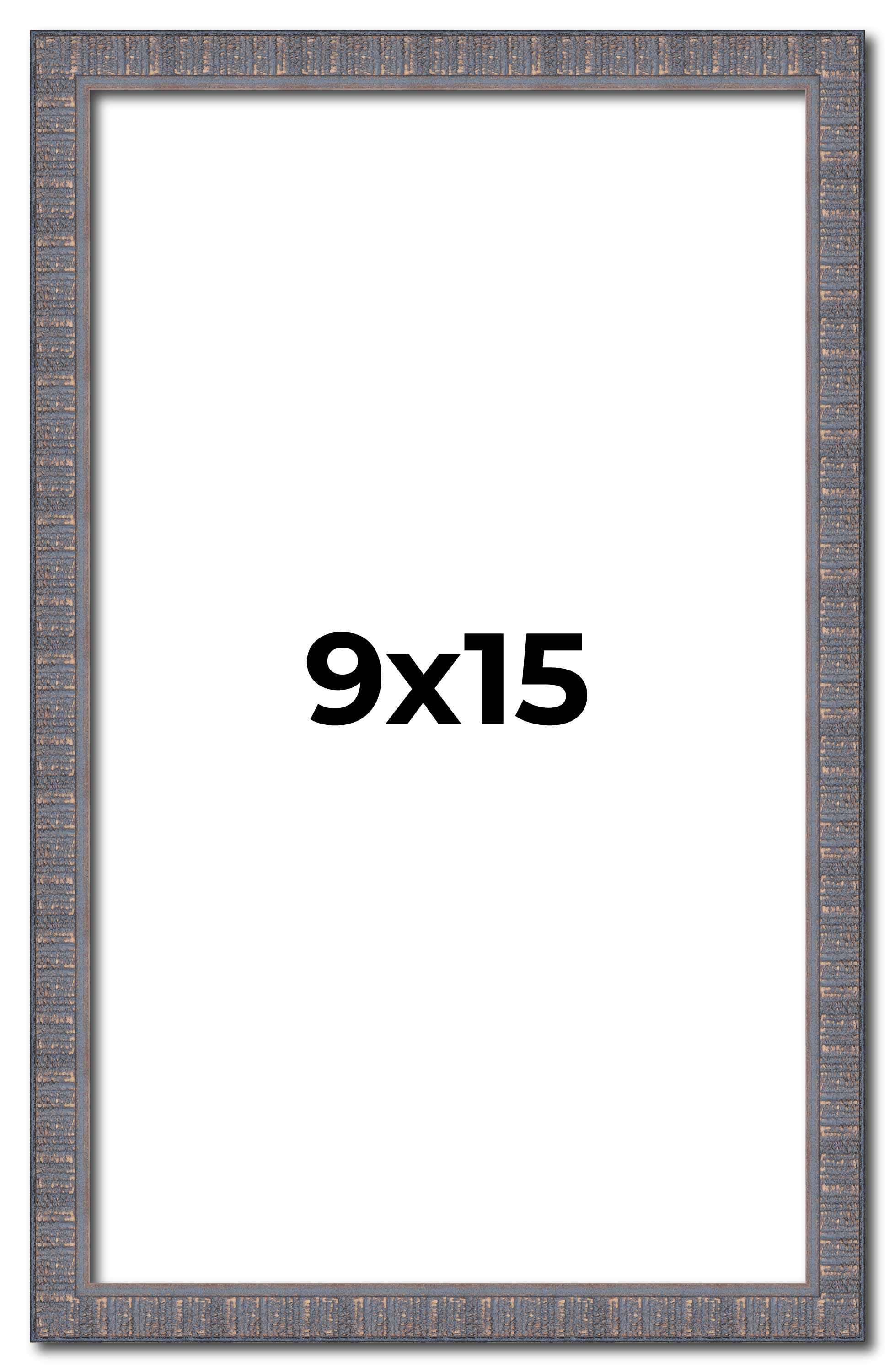9x15 Frame Blue Kingsley Pewter Solid Wood Picture Frame Width 0.75 Inches |Inte main product image