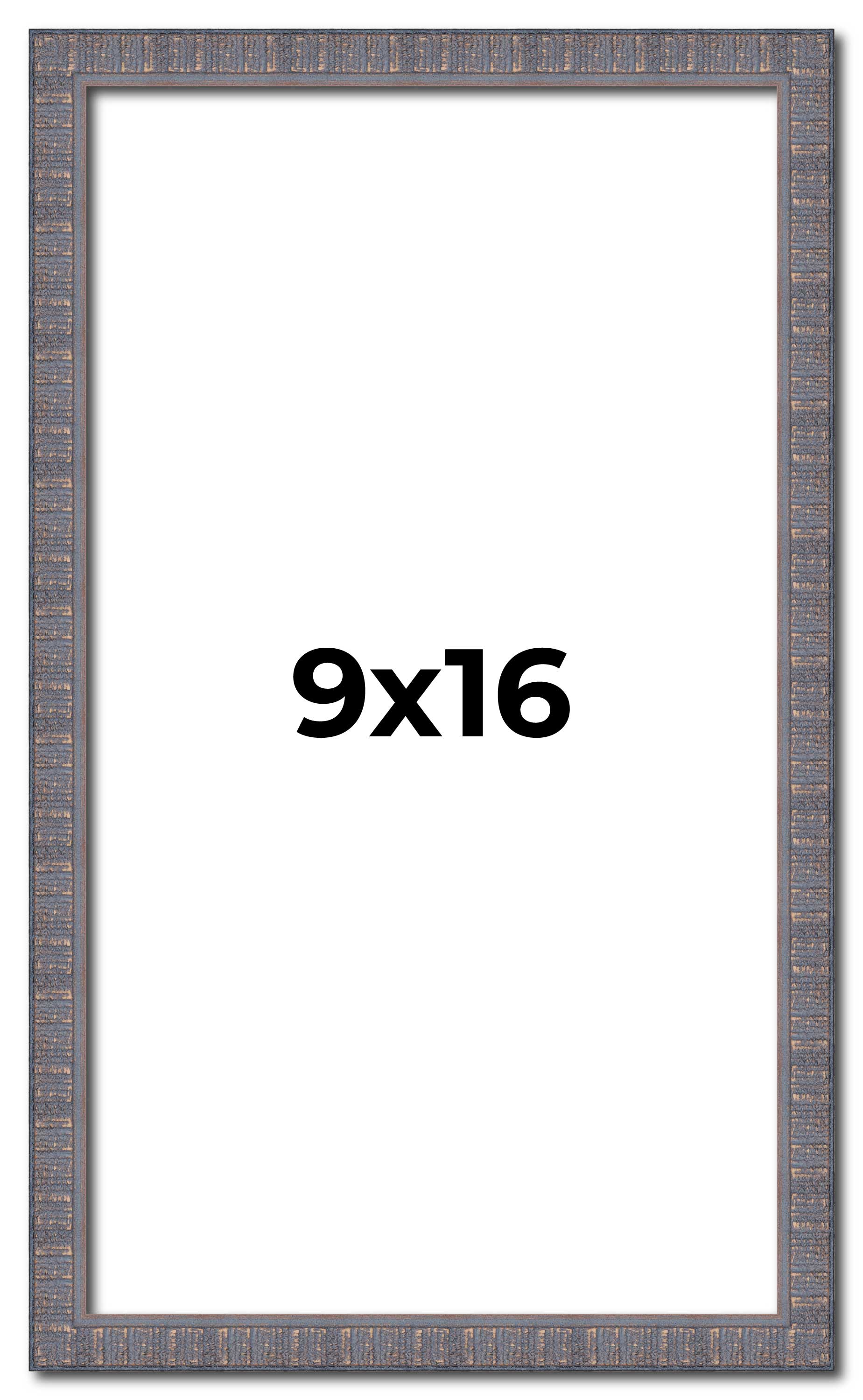 9x16 Frame Blue Kingsley Pewter Solid Wood Picture Frame Width 0.75 Inches |Inte main product image
