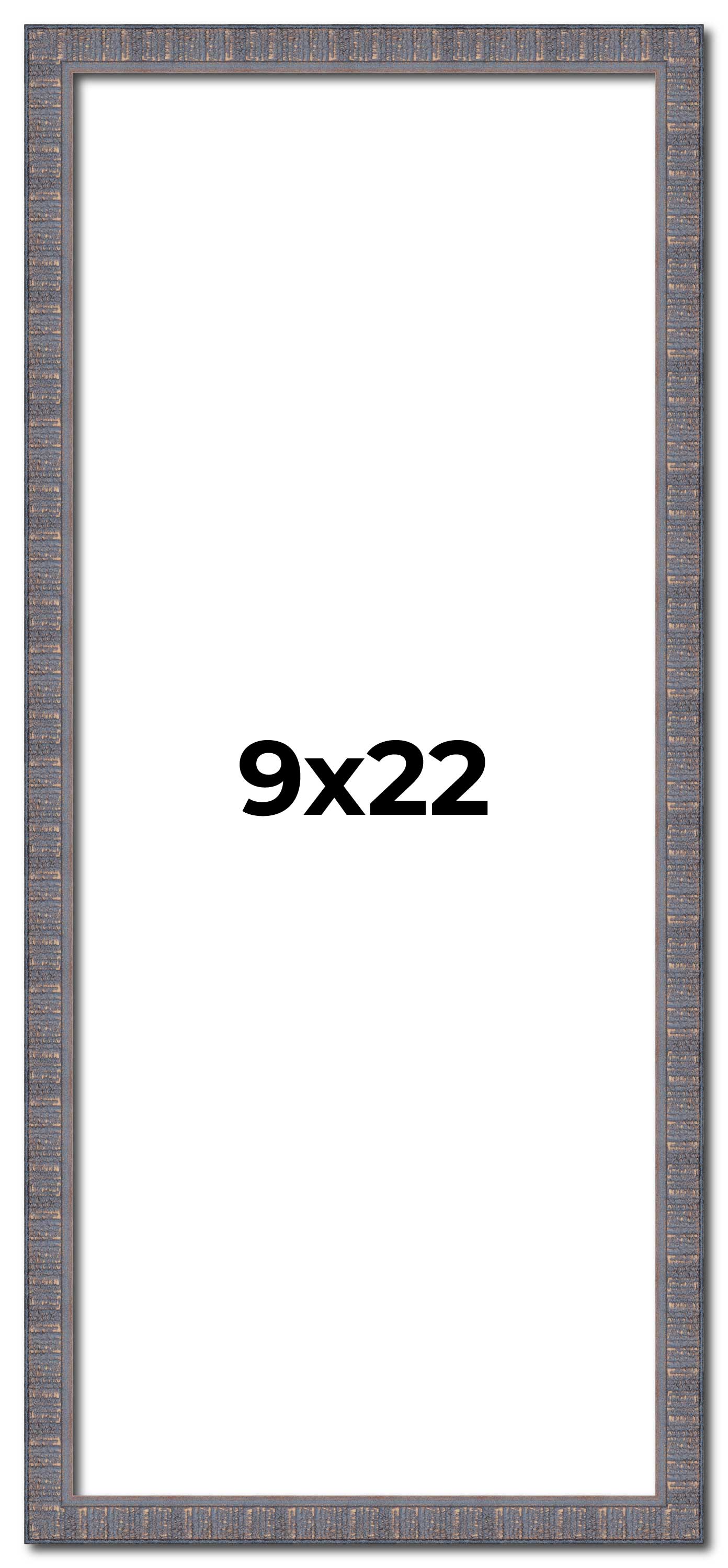 9x22 Frame Blue Kingsley Pewter Solid Wood Picture Frame Width 0.75 Inches |Inte - Picture 1 of 9