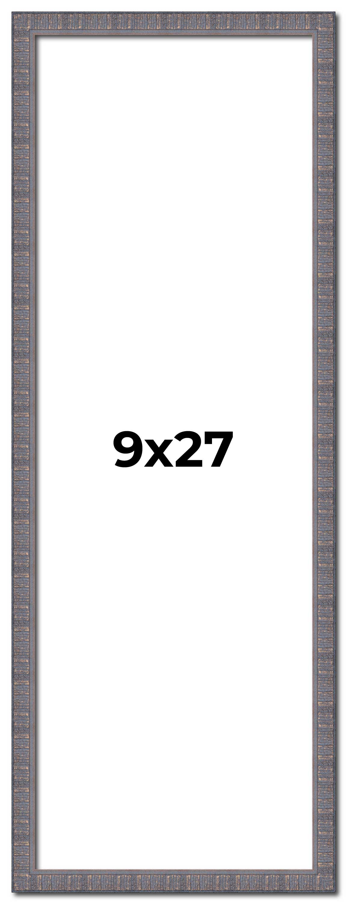 9x27 Frame Blue Kingsley Pewter Solid Wood Picture Frame Width 0.75 Inches |Inte main product image