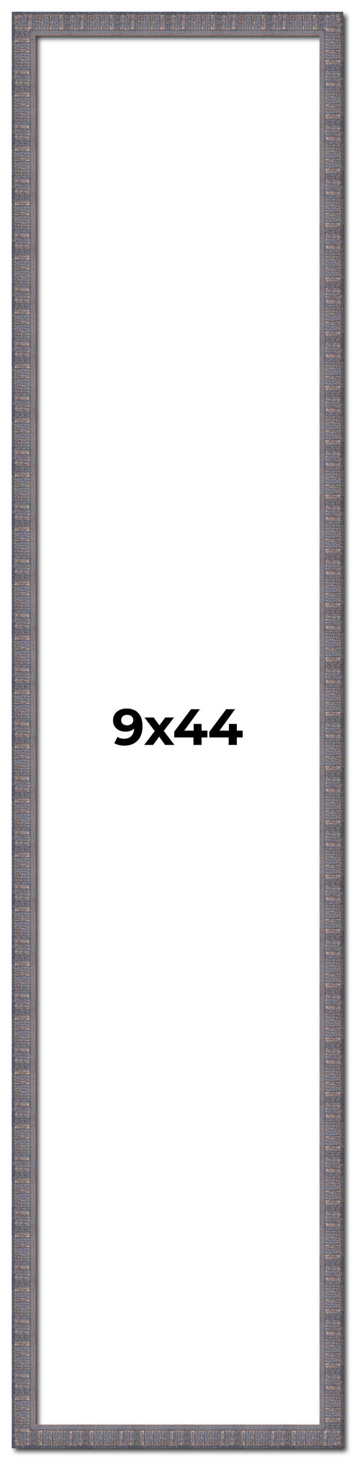 9x44 Frame Blue Kingsley Pewter Solid Wood Picture Frame Width 0.75 Inches |Inte main product image