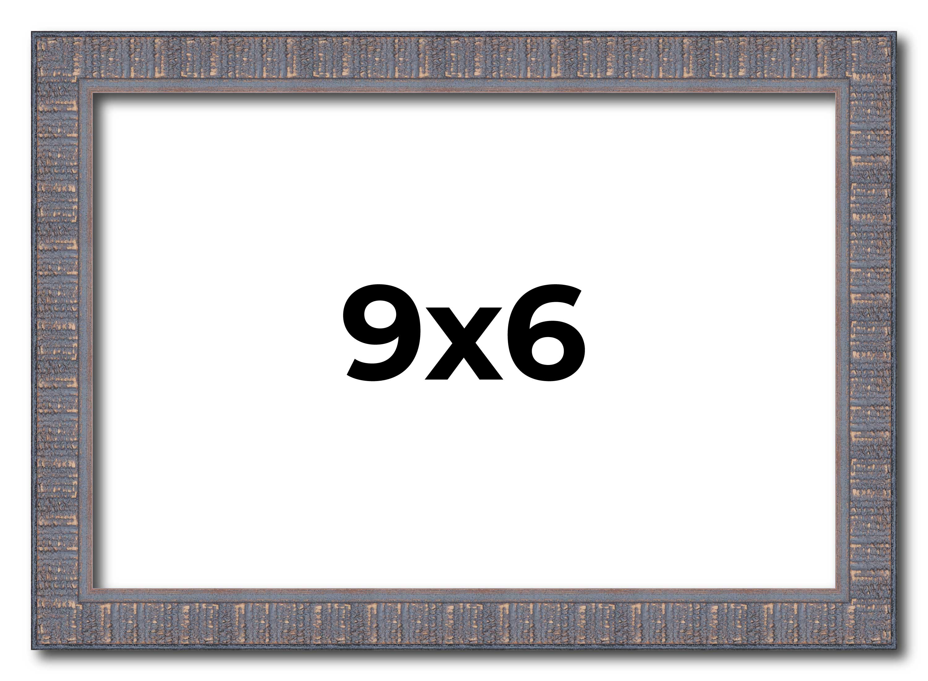 9x6 Frame Blue Kingsley Pewter Solid Wood Picture Frame Width 0.75 Inches |Inter