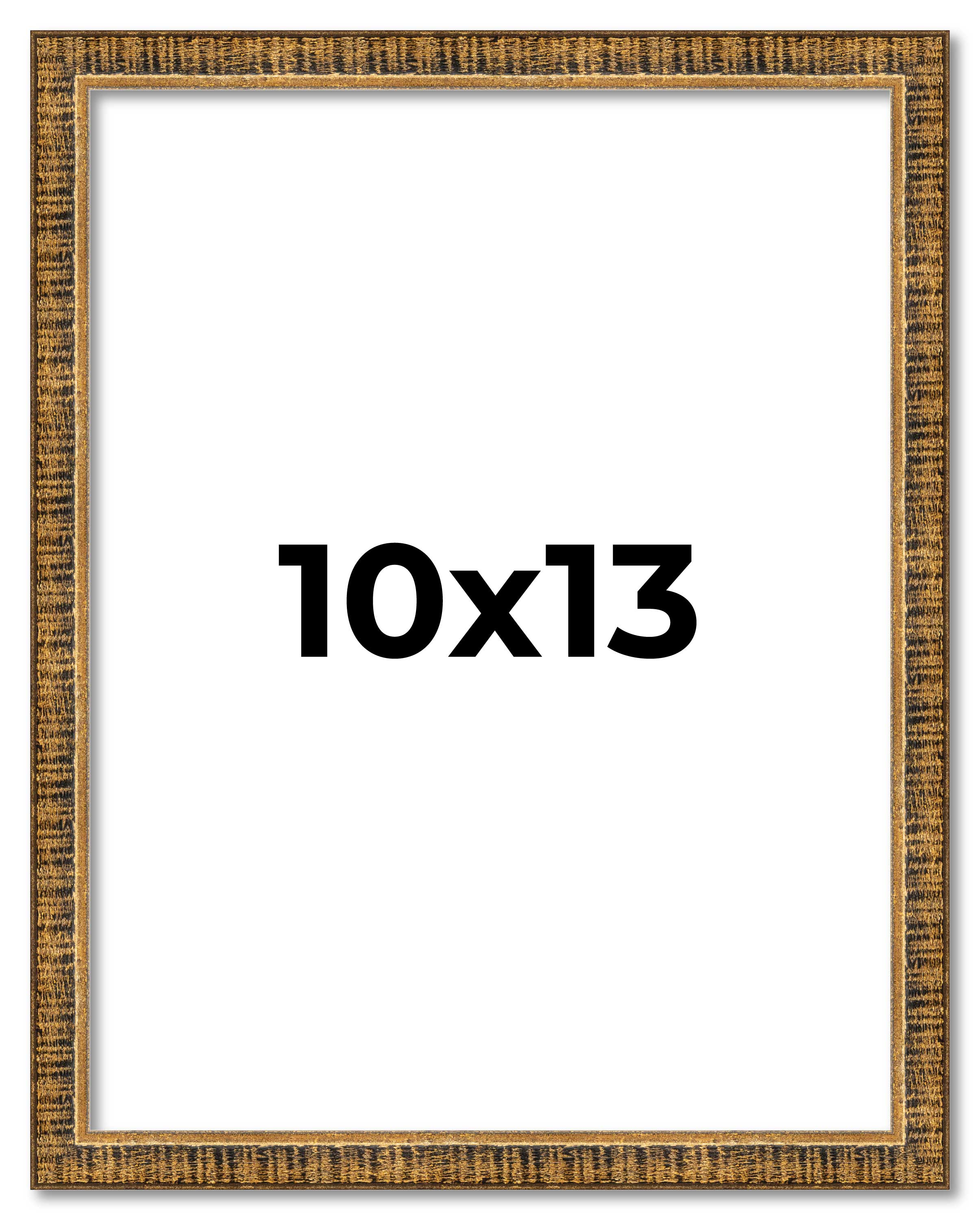 10x13 Frame Gold Picture Frame Complete Modern Photo Frame UV Acrylic, Acid Free