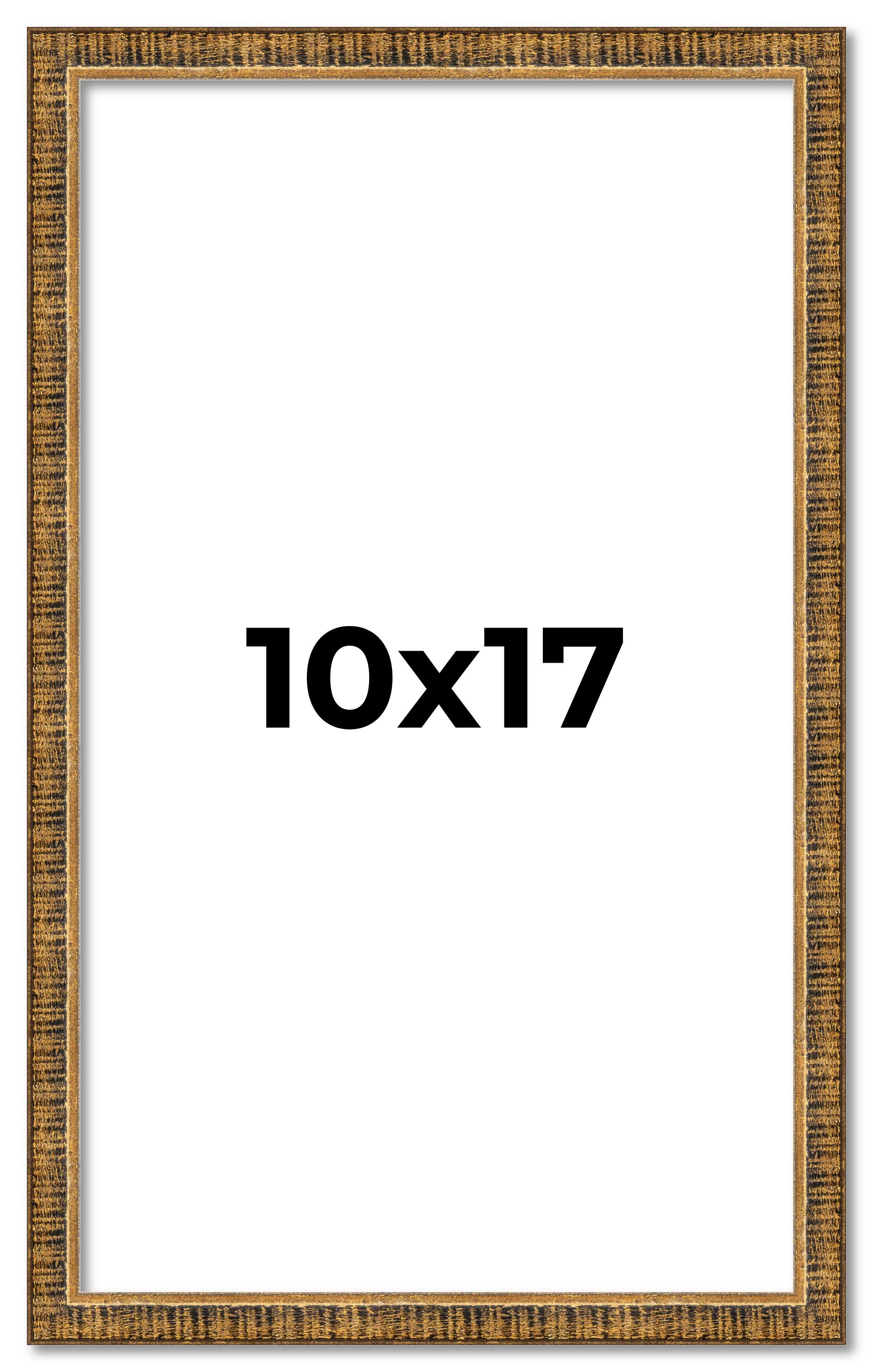 10×17 Frame Gold Kingsley Distressed Solid Wood Picture Frame Width 0.75 Inches