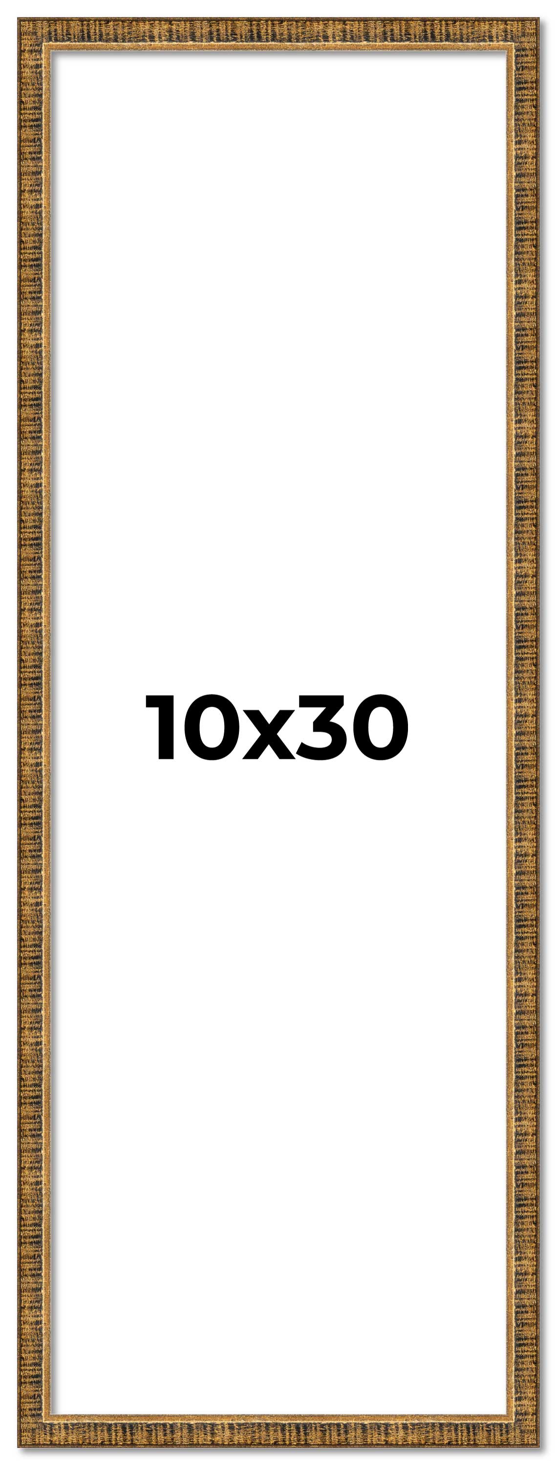 10x30 Frame Gold Picture Frame Complete Modern Photo Frame UV Acrylic, Acid Free