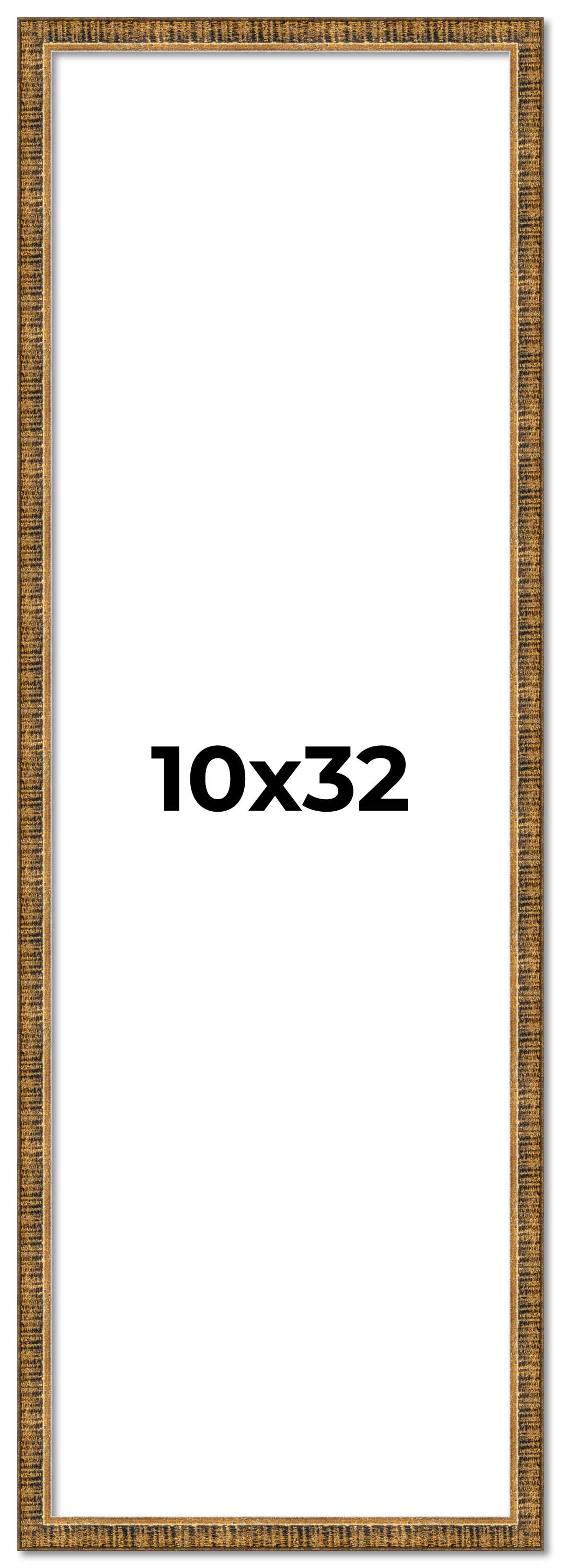 10x32 Frame Gold Kingsley Distressed Solid Wood Picture Frame Width 0.75 Inches main product image