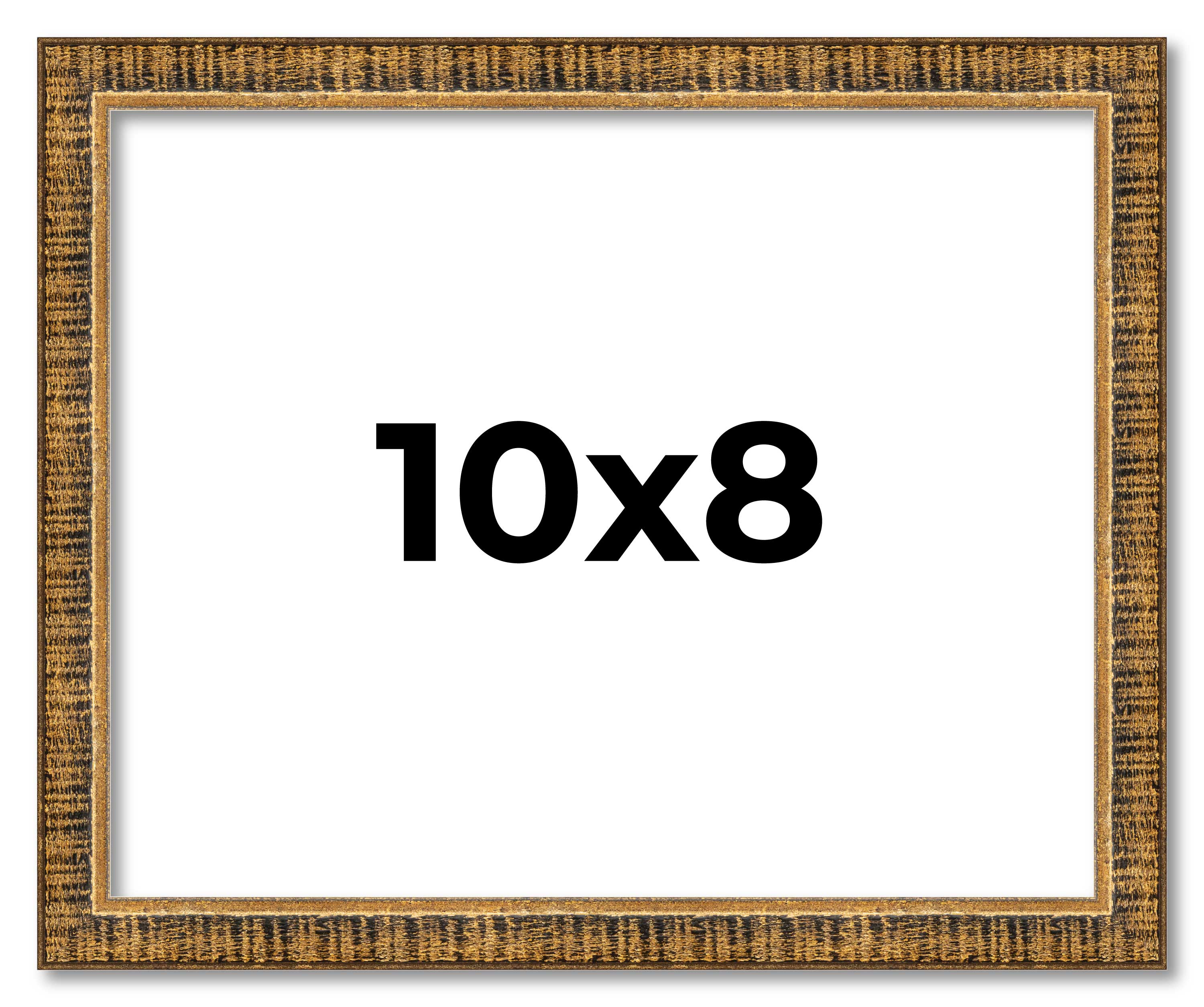10x8 Frame Gold Picture Frame Complete Modern Photo Frame UV Acrylic, Acid Free