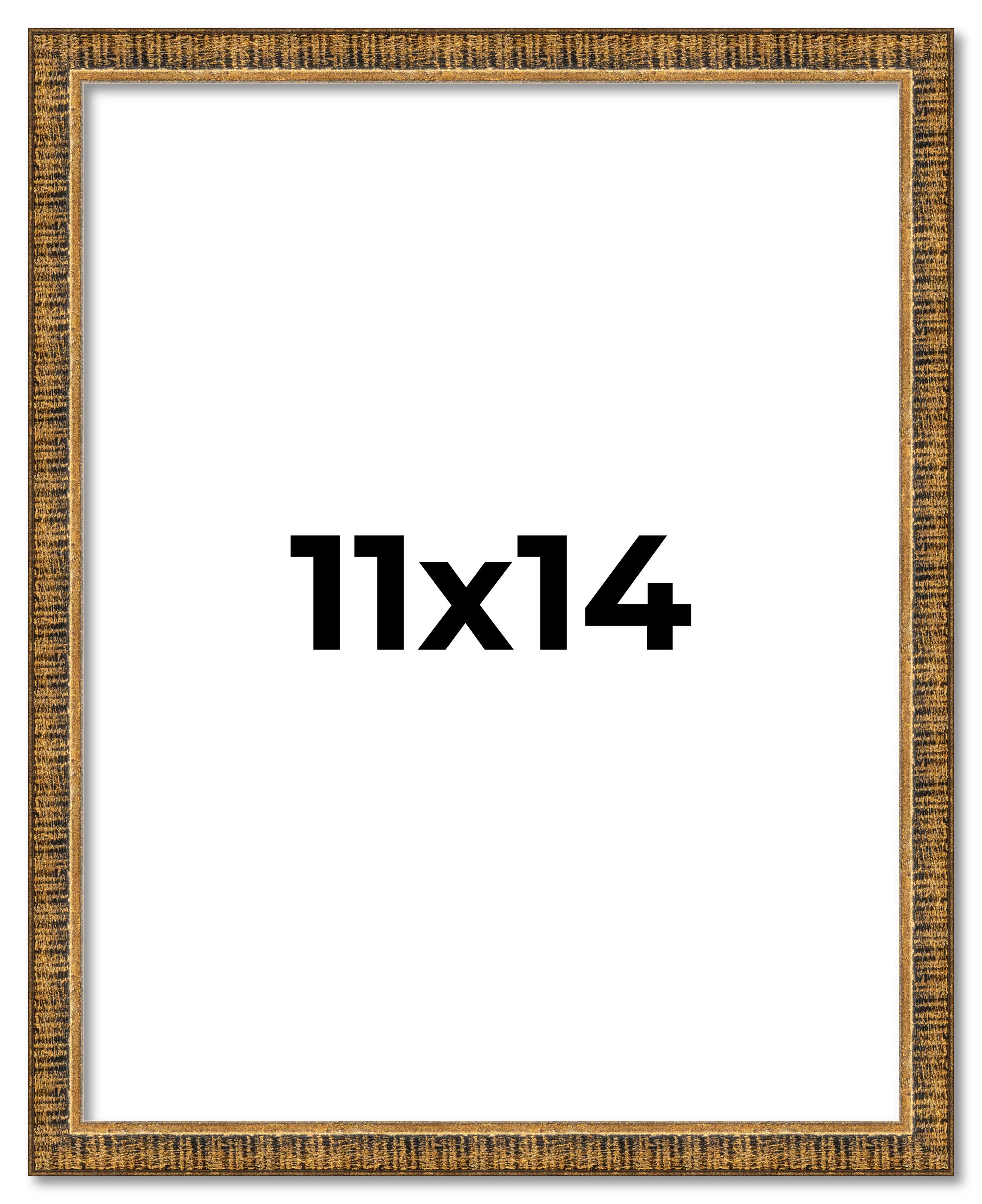 11x14 Frame Gold Picture Frame Complete Modern Photo Frame UV Acrylic, Acid Free