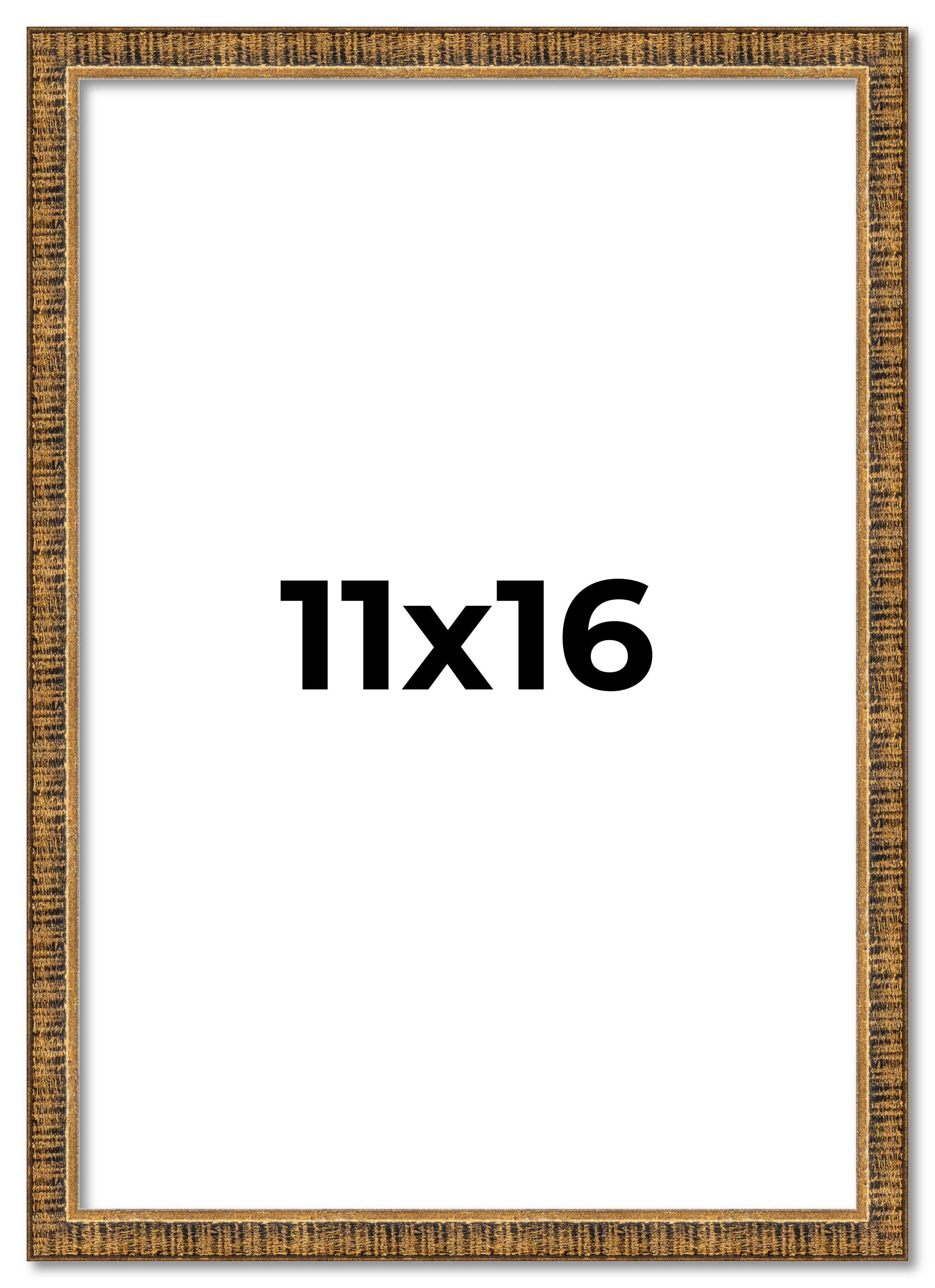 11×16 Frame Gold Kingsley Distressed Solid Wood Picture Frame Width 0.75 Inches