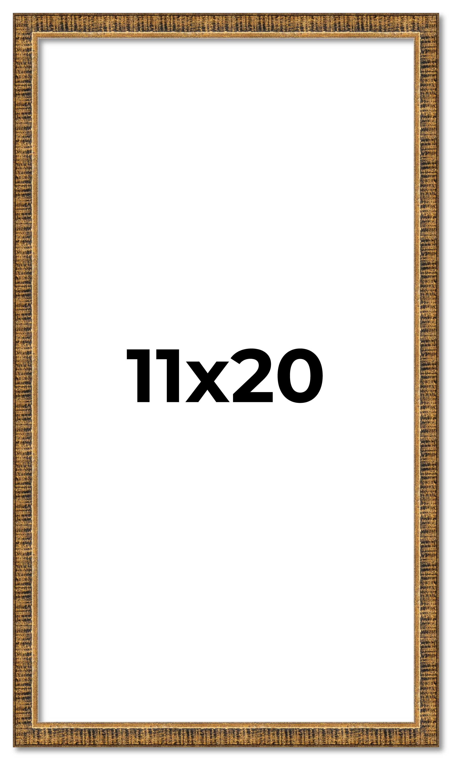 11x20 Frame Gold Kingsley Distressed Solid Wood Picture Frame Width 0.75 Inches main product image