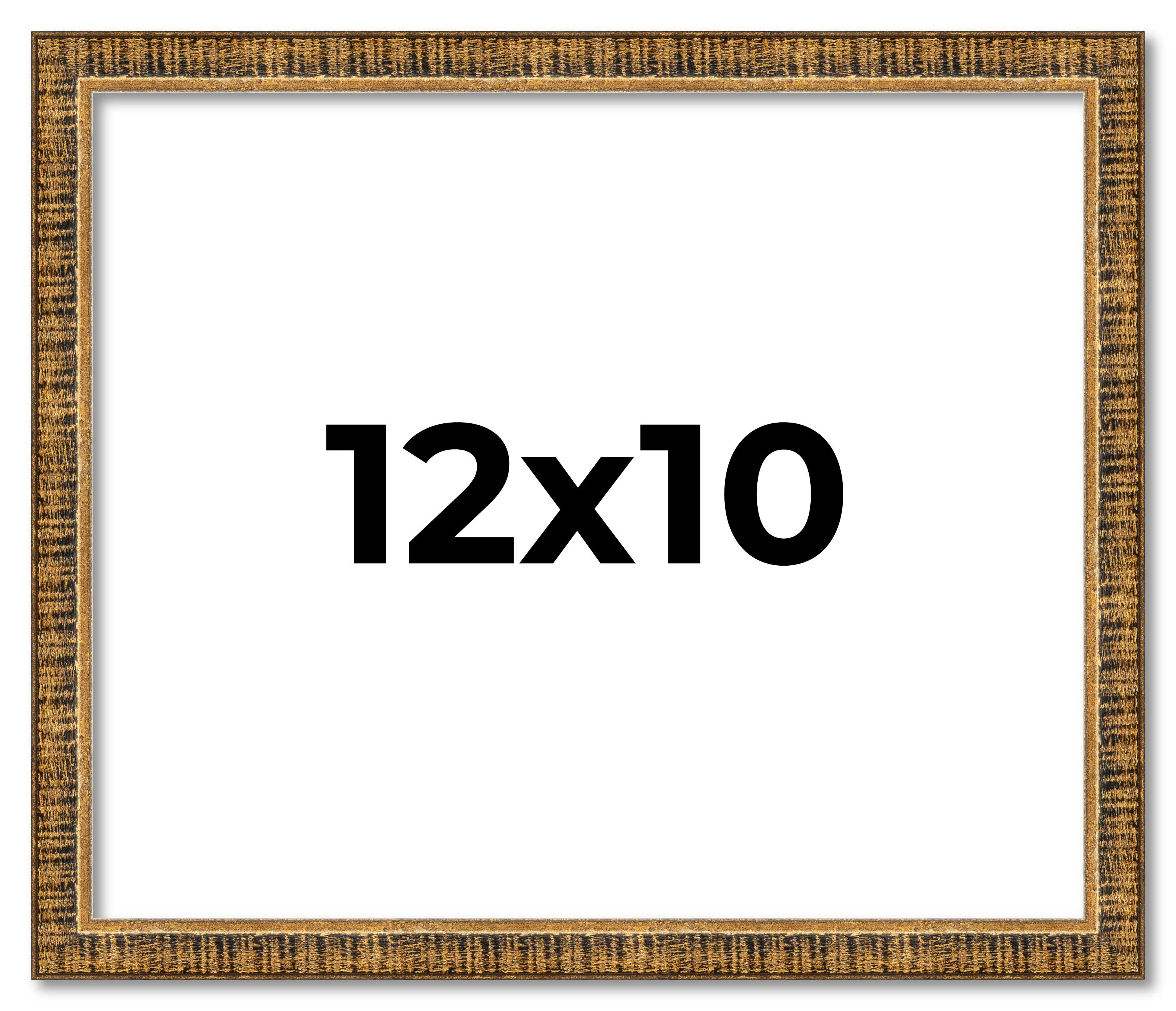 12x10 Frame Gold Kingsley Distressed Solid Wood Picture Frame Width 0.75 Inches main product image