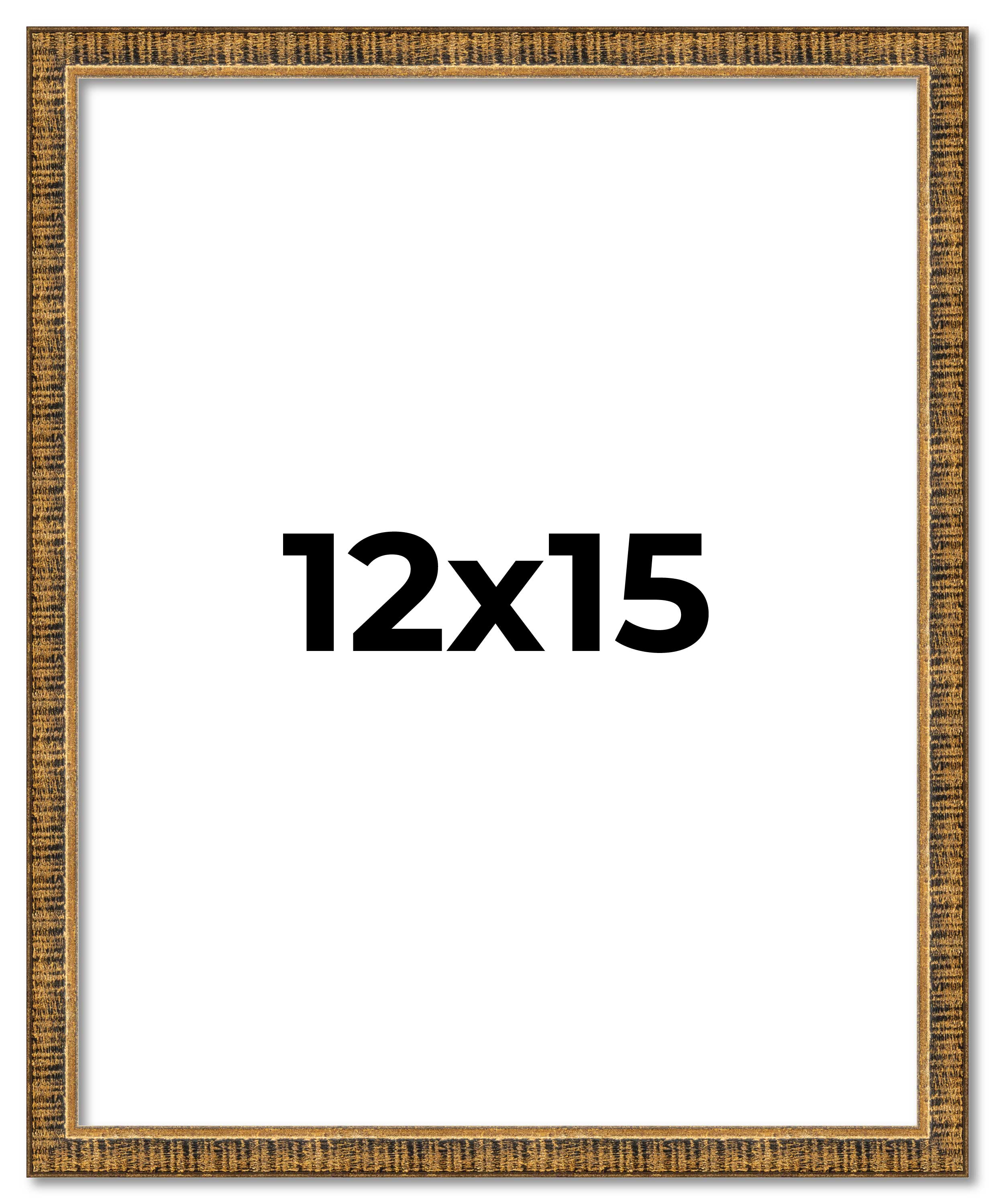 12×15 Frame Gold Kingsley Distressed Solid Wood Picture Frame Width 0.75 Inches