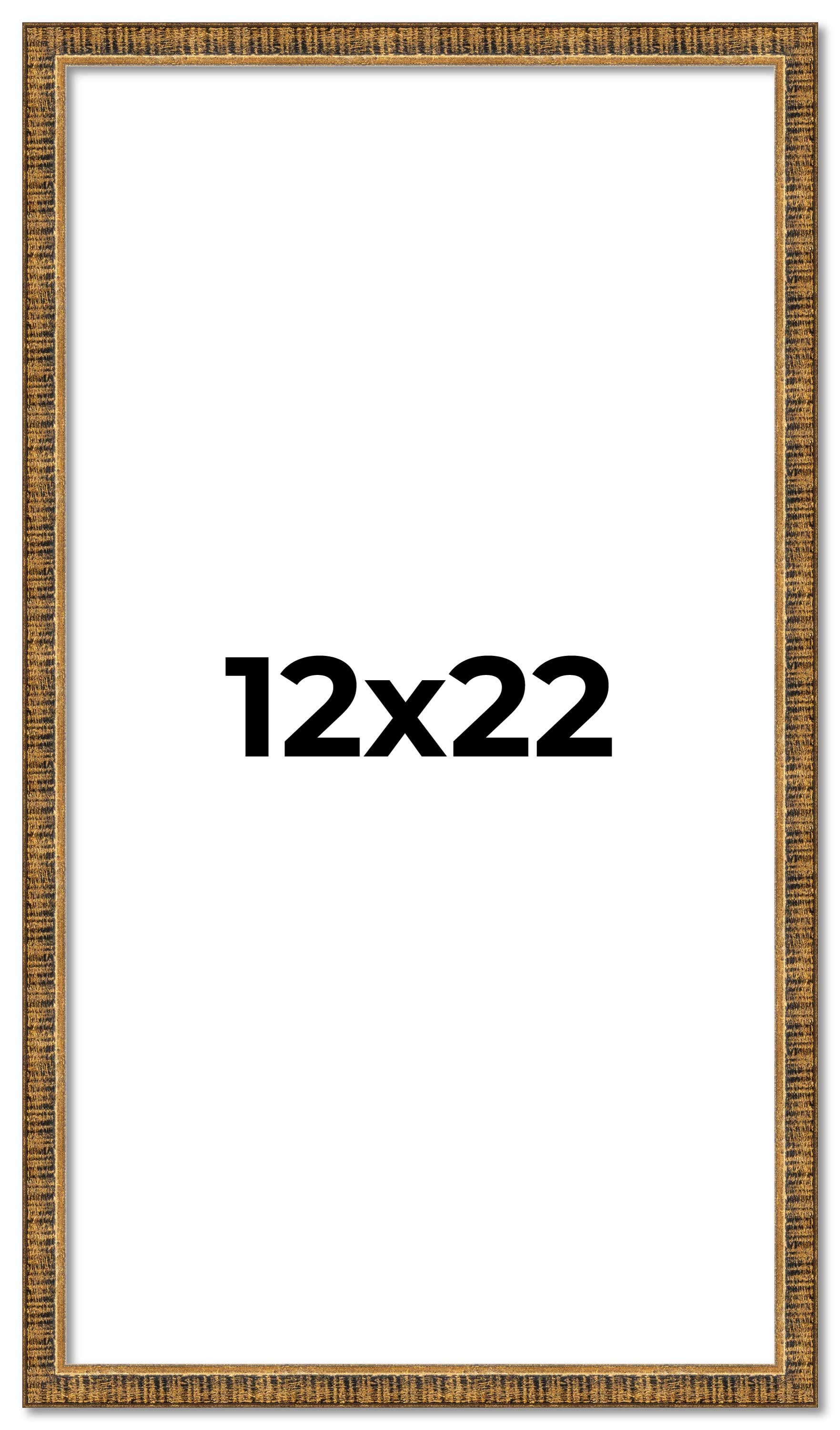 12×22 Frame Gold Kingsley Distressed Solid Wood Picture Frame Width 0.75 Inches