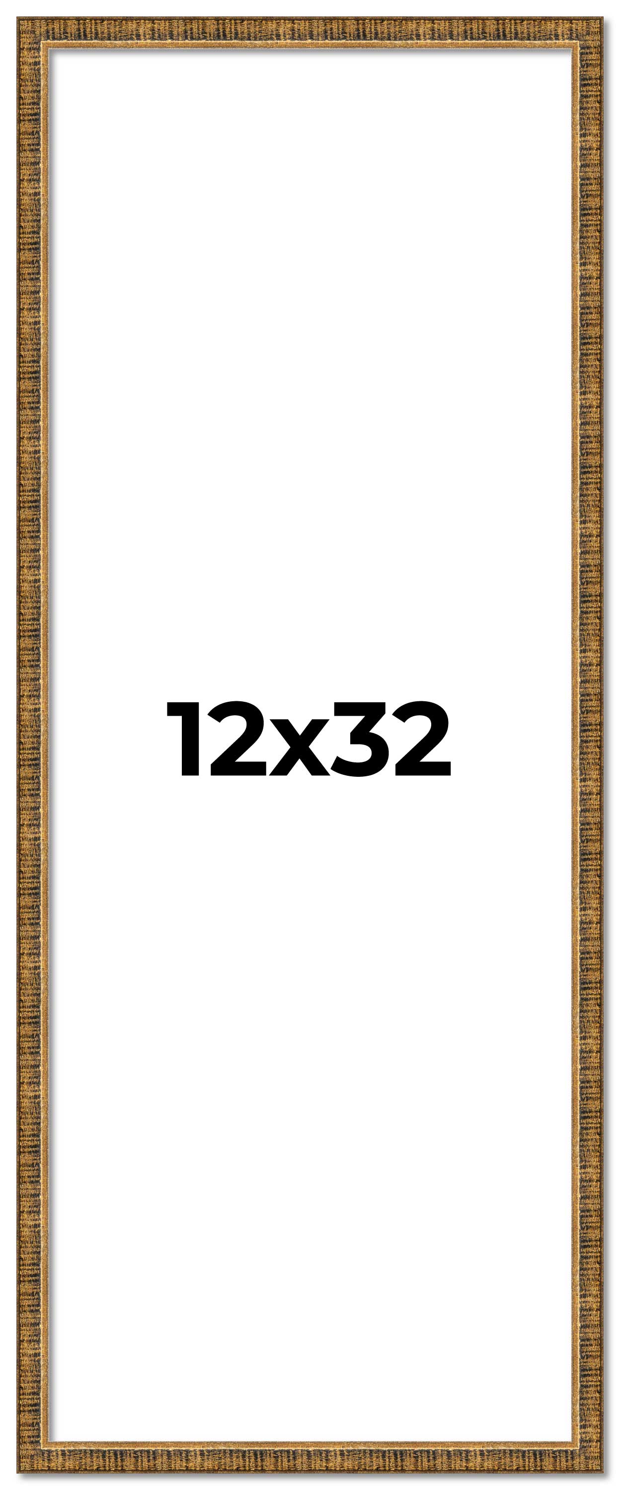 12x32 Frame Gold Kingsley Distressed Solid Wood Picture Frame Width 0. ...