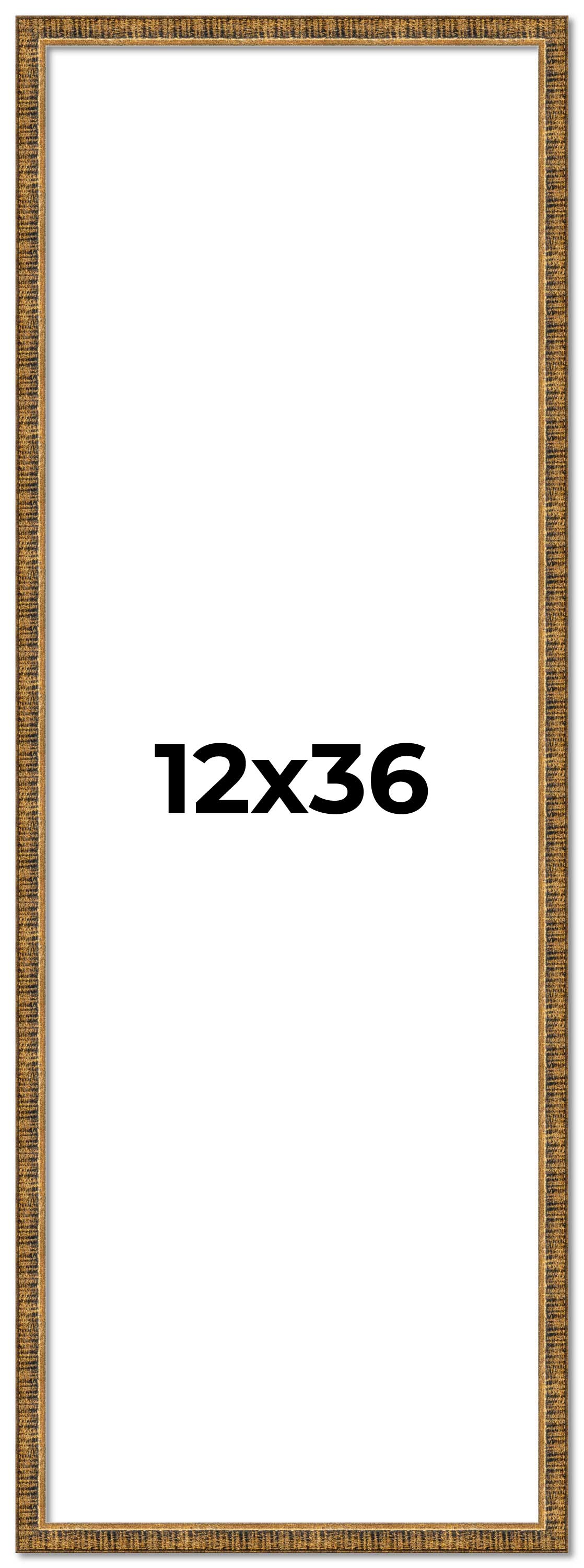 12x36 Frame Gold Kingsley Distressed Solid Wood Picture Frame Width 0.75 Inches main product image