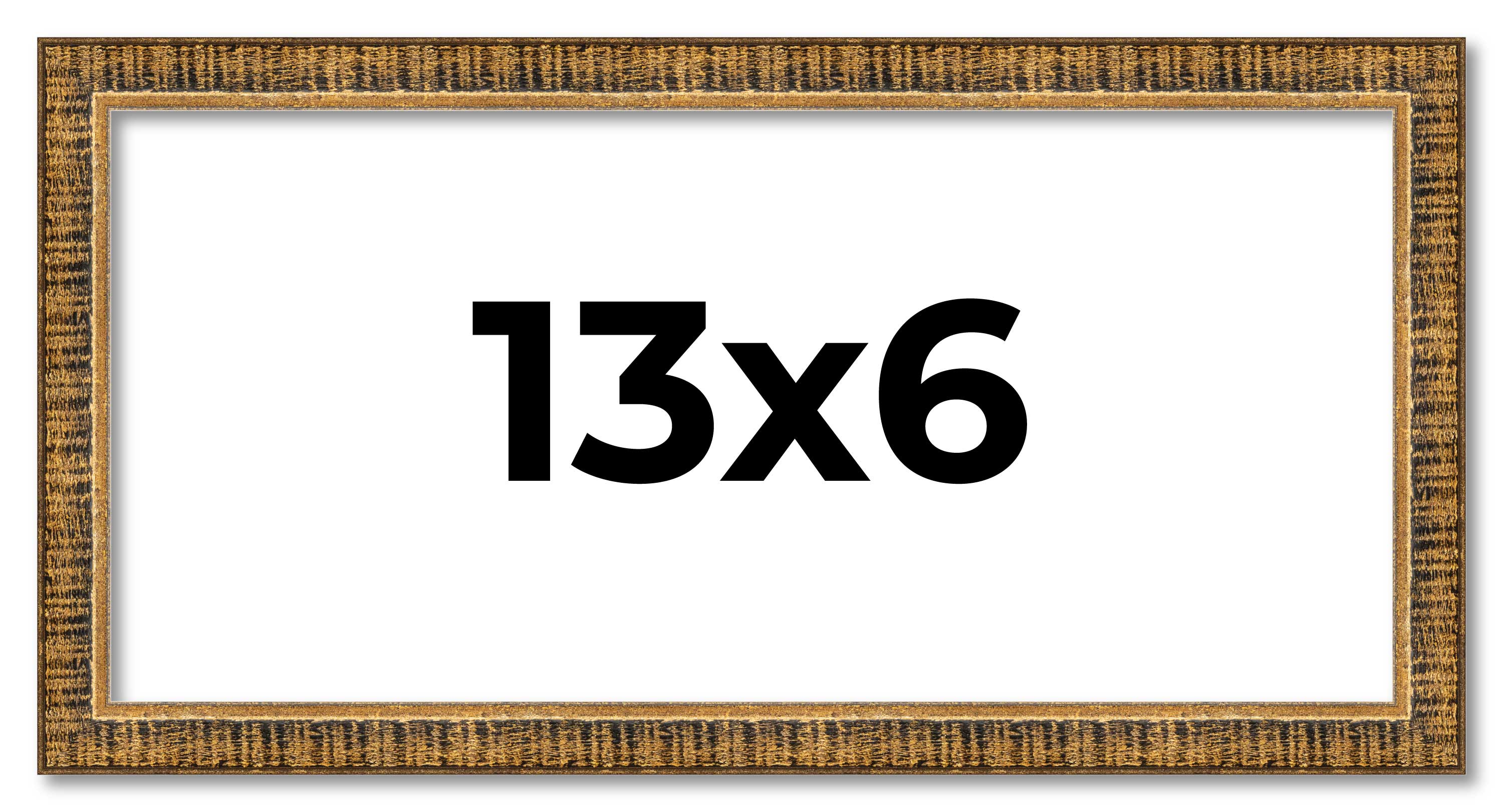 13x6 Frame Gold Kingsley Distressed Solid Wood Picture Frame Width 0.75 Inches main product image
