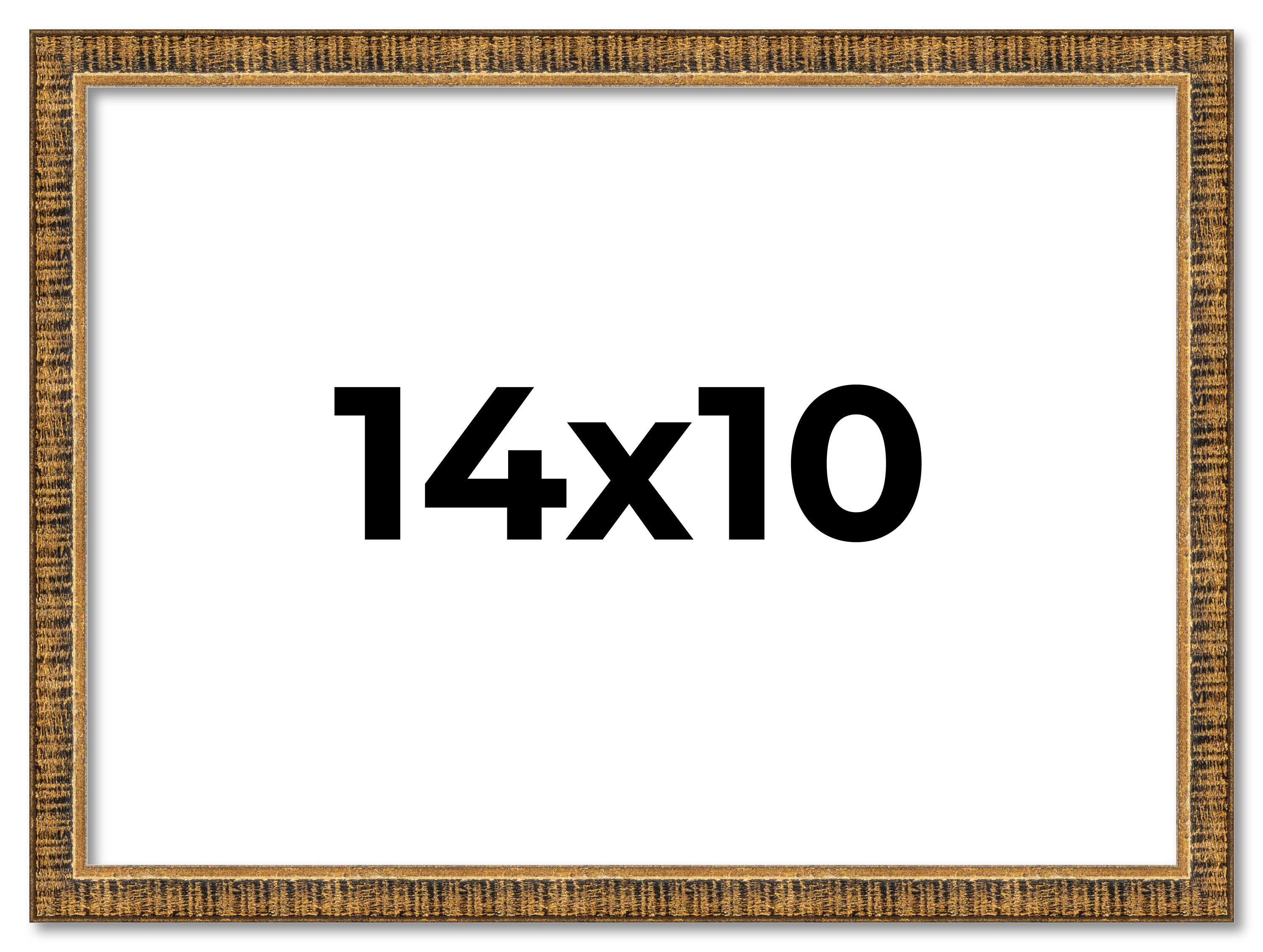 14x10 Frame Gold Kingsley Distressed Solid Wood Picture Frame Width 0.75 Inches main product image