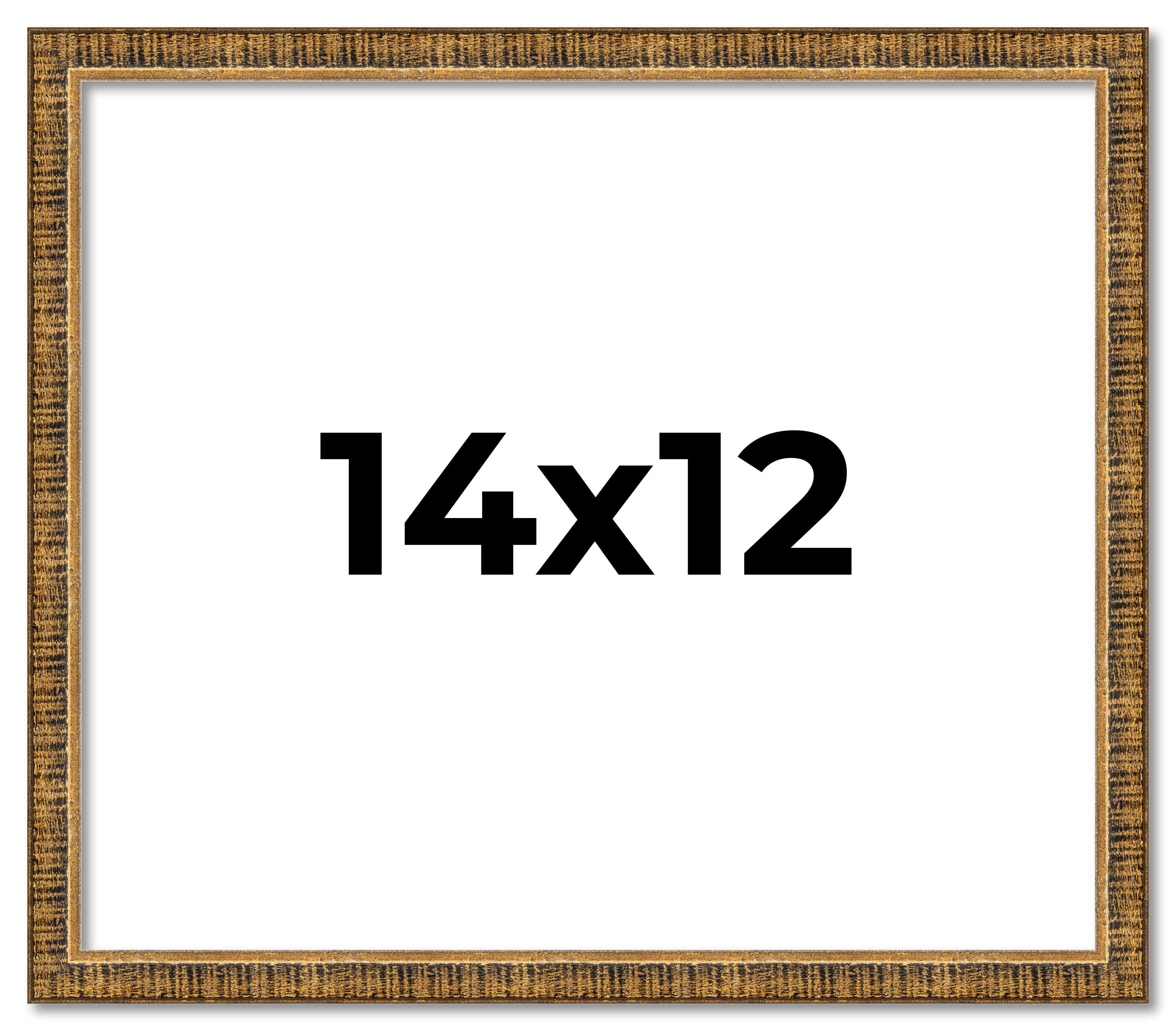 14x12 Frame Gold Kingsley Distressed Solid Wood Picture Frame Width 0.75 Inches main product image