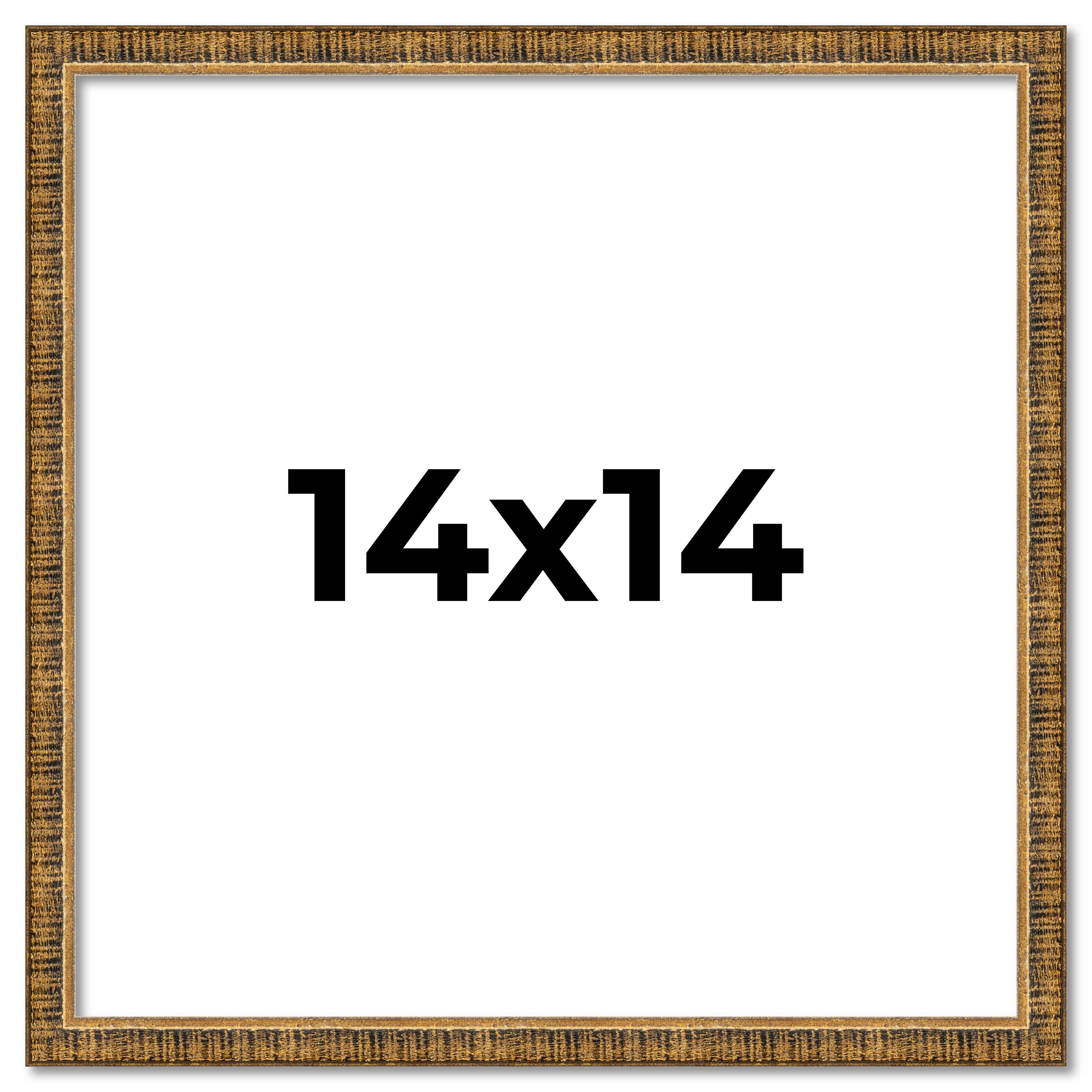 14x14 Frame Gold Kingsley Distressed Real Pine Wood Picture Frame Width 0.75 Inc main product image
