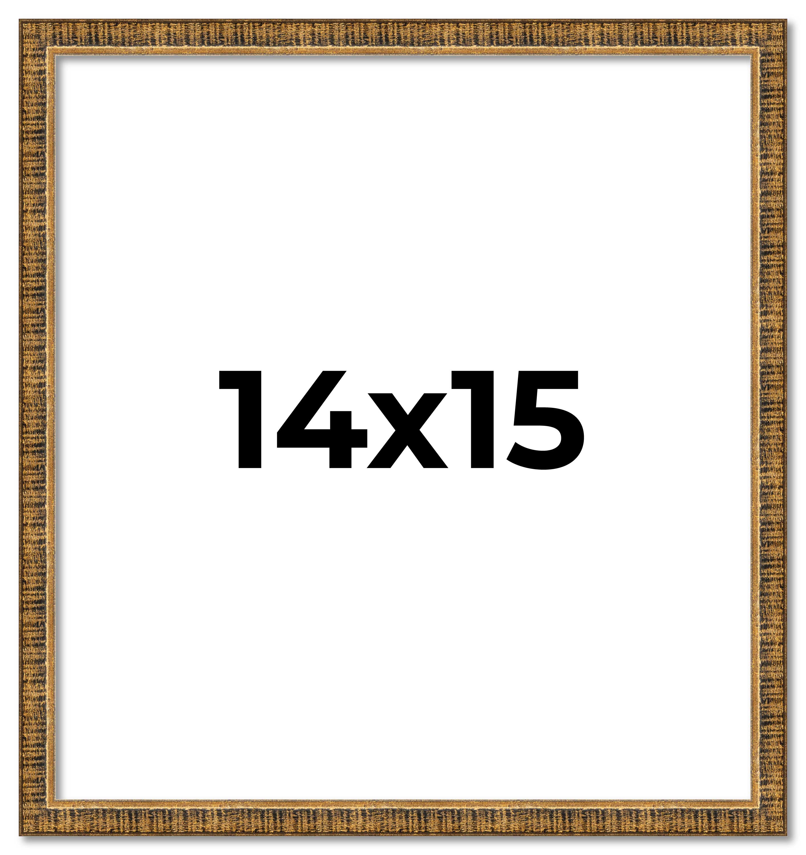 14x15 Frame Gold Kingsley Distressed Solid Wood Picture Frame Width 0.75 Inches main product image
