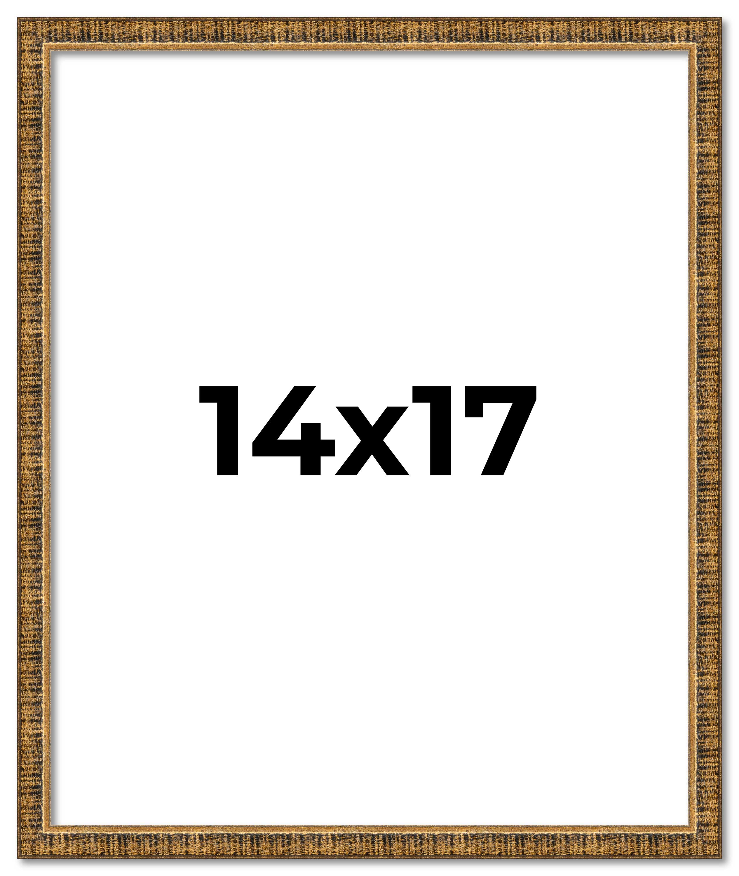 14x17 Frame Gold Kingsley Distressed Solid Wood Picture Frame Width 0.75 Inches main product image