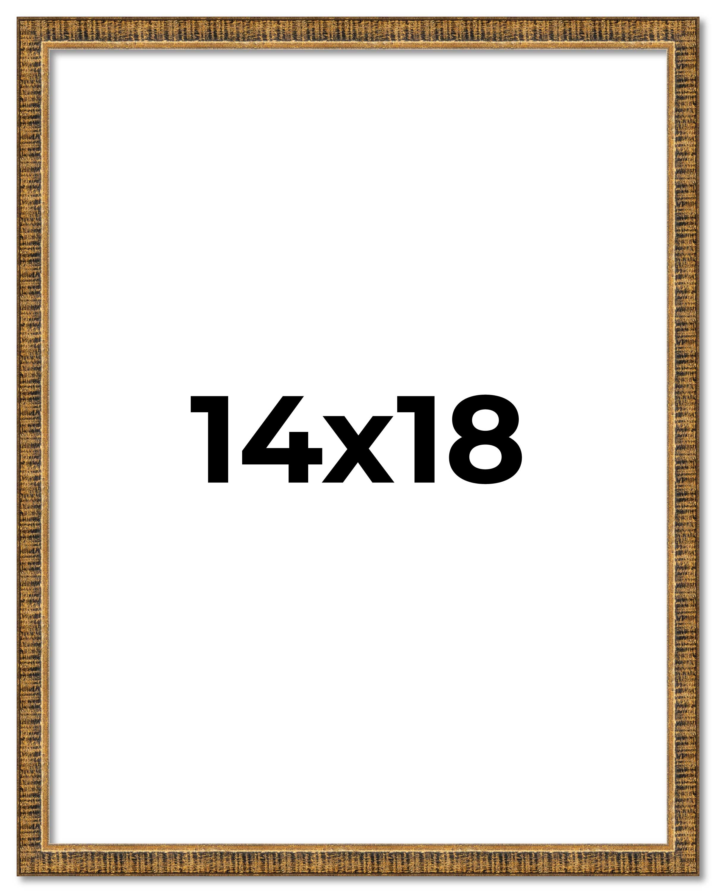 14x18 Frame Gold Kingsley Distressed Solid Wood Picture Frame Width 0.75 Inches main product image