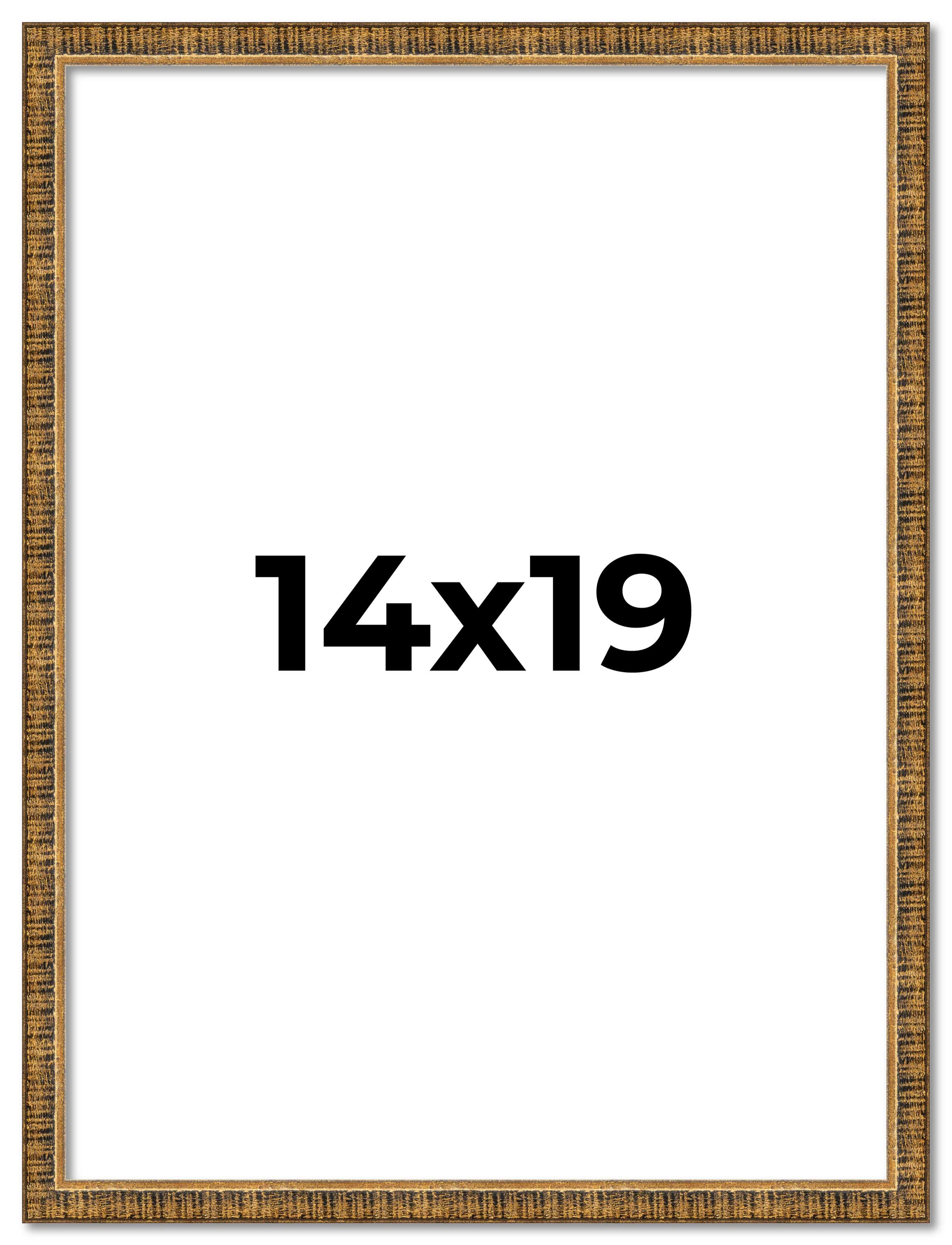 14x19 Frame Gold Kingsley Distressed Real Pine Wood Picture Frame Width 0.75 Inc main product image
