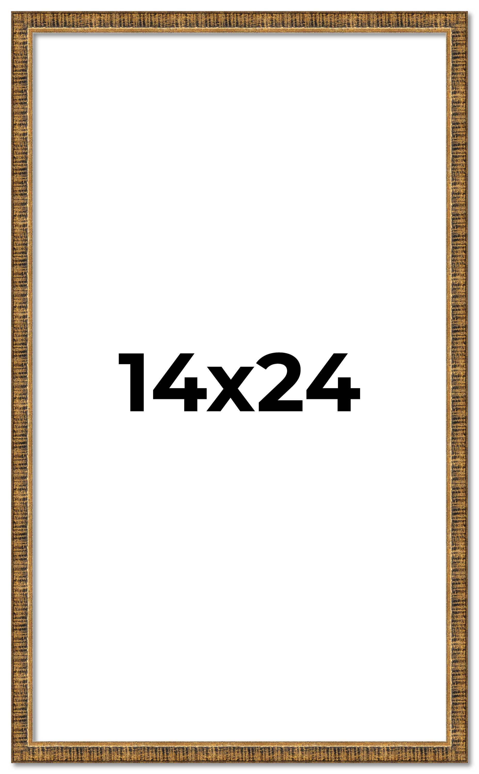 14x24 Frame Gold Kingsley Distressed Solid Wood Picture Frame Width 0.75 Inches