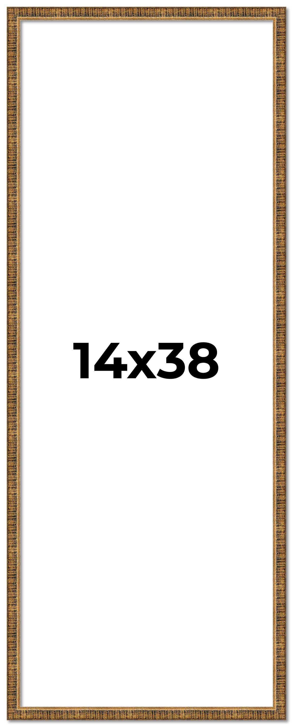 14x38 Frame Gold Kingsley Distressed Solid Wood Picture Frame Width 0.75 Inches main product image