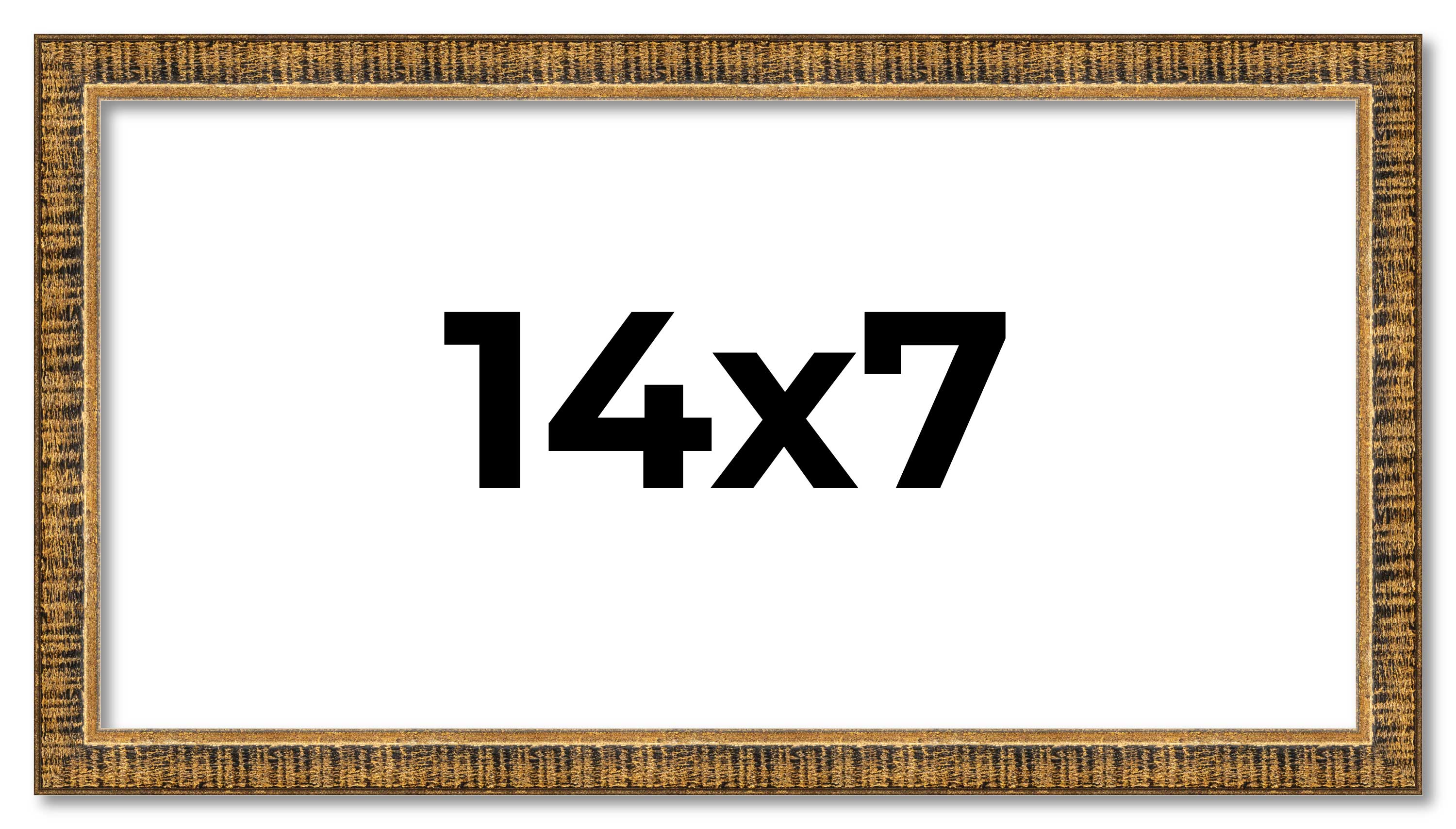 14x7 Frame Gold Kingsley Distressed Solid Wood Picture Frame Width 0.75 Inches main product image