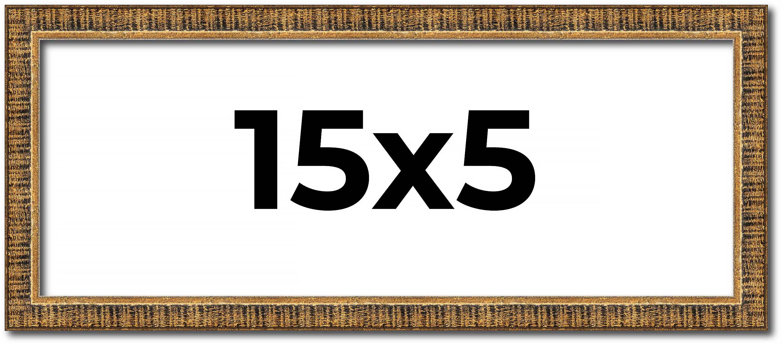 15×5 IN Frame Gold Kingsley Distressed Solid Wood Picture Frame Width 0.75 Inche