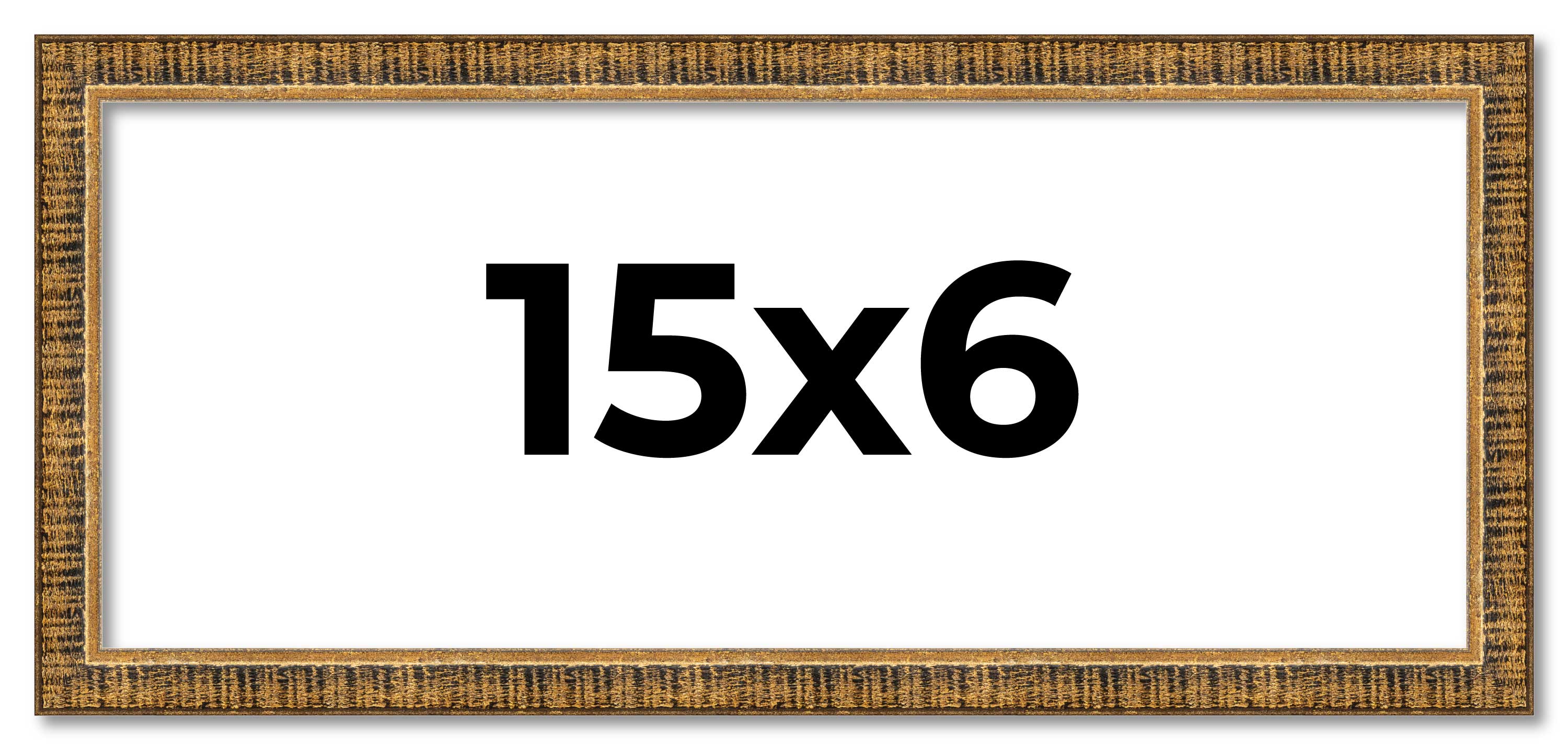 15x6 Frame Gold Kingsley Distressed Solid Wood Picture Frame Width 0.75 Inches main product image