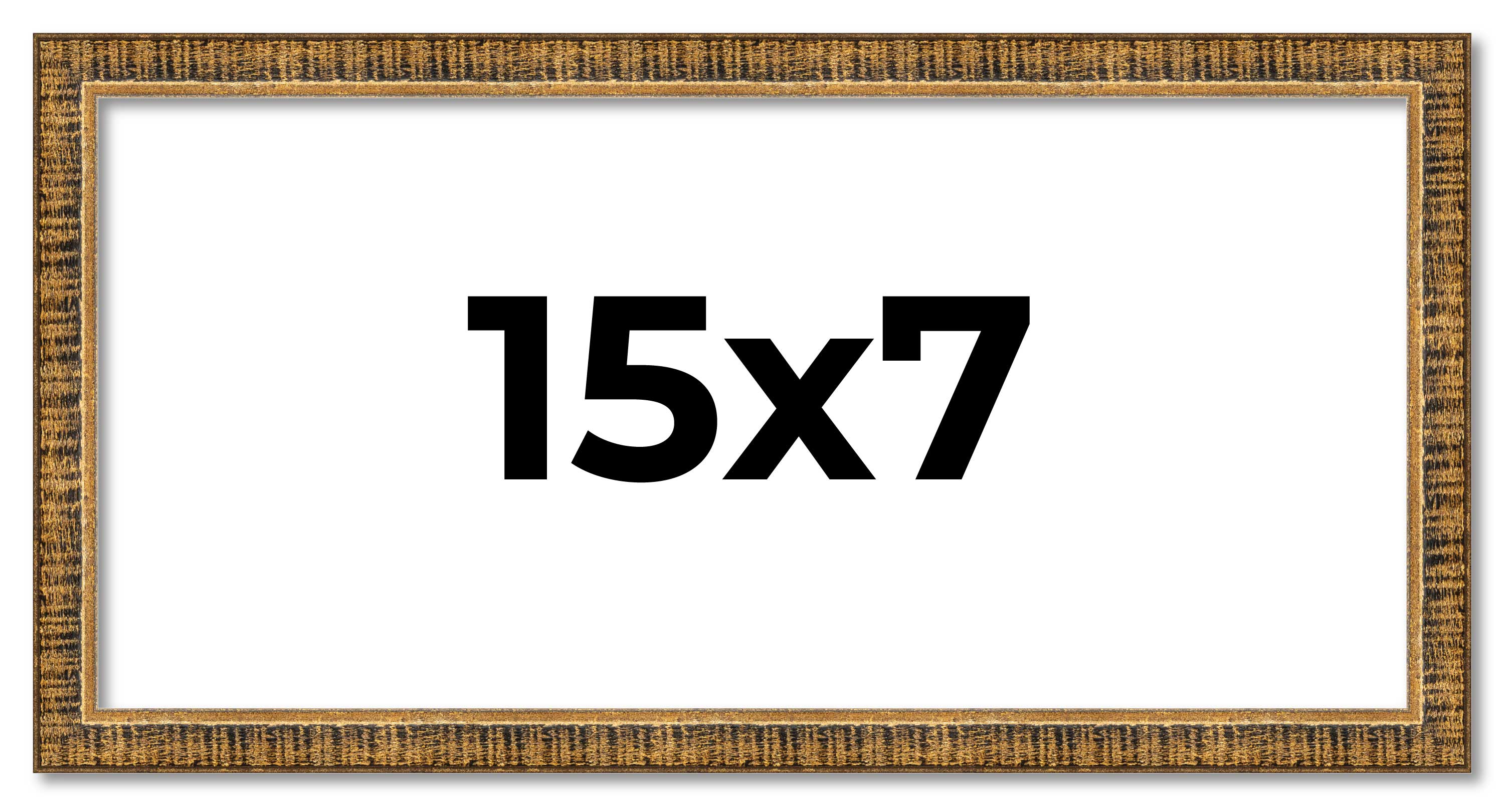 15x7 Frame Gold Kingsley Distressed Solid Wood Picture Frame Width 0.75 Inches main product image